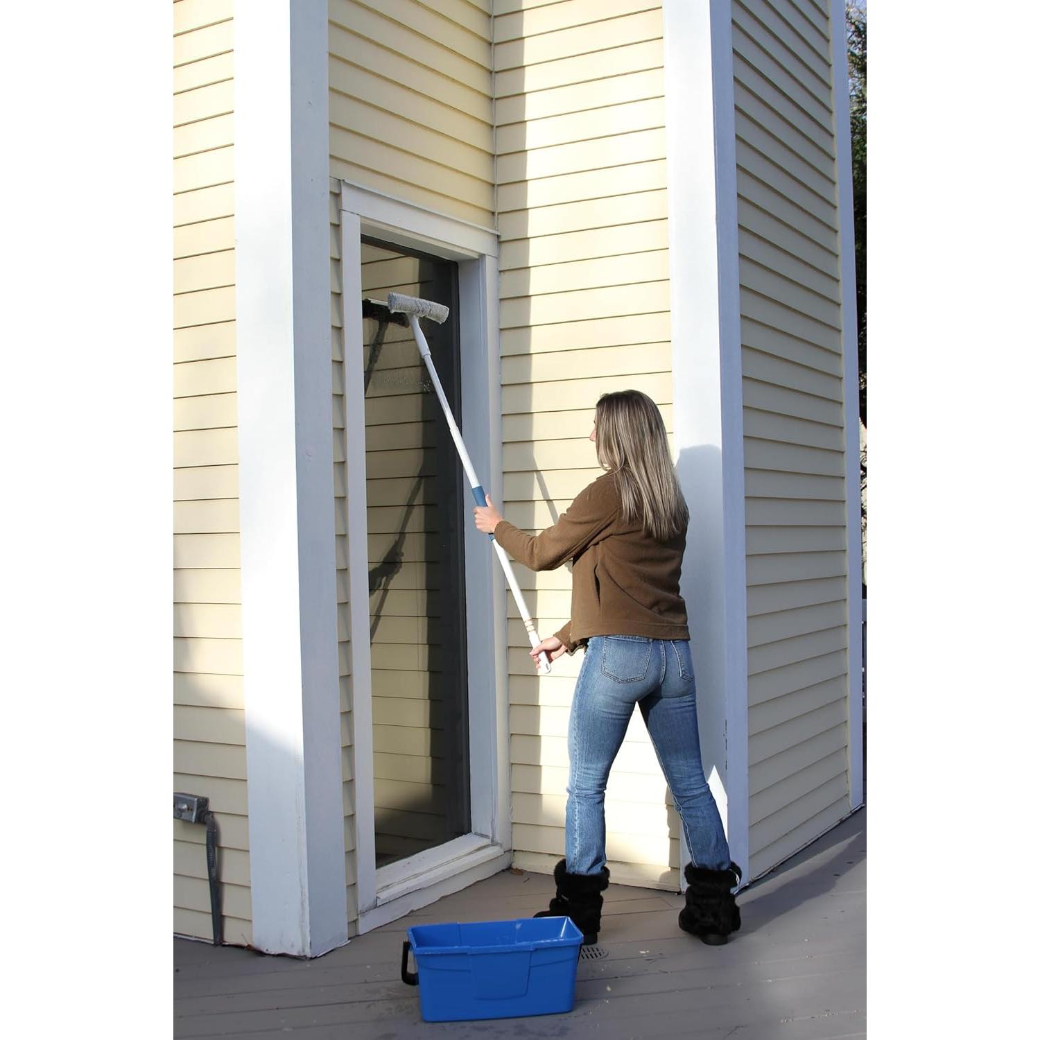 Kit de Lavado de Ventanas Unger 2 en 1 con Microfibra y Cubo