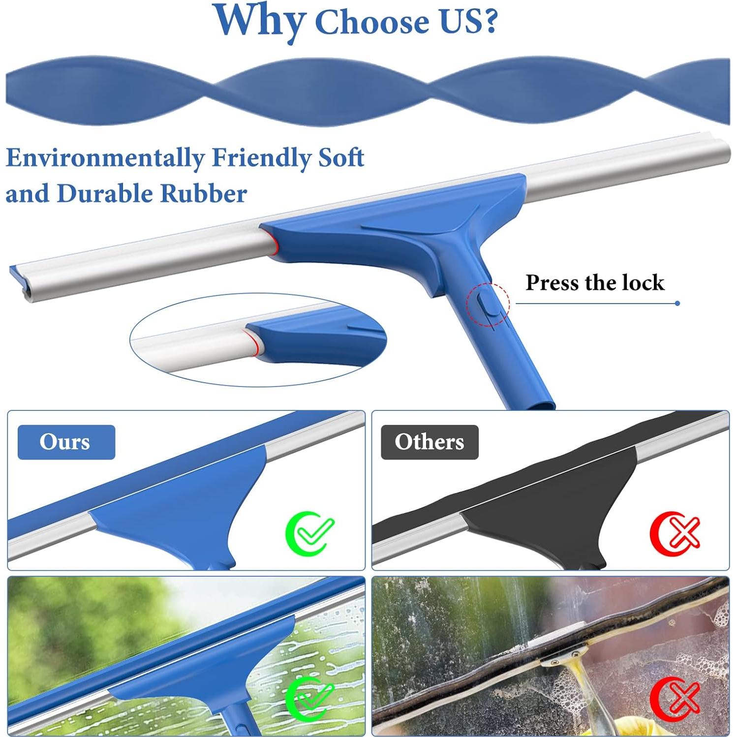 Kit Limpiador de Ventanas 2 en 1 VOUBIEN Mango Largo 165 cm