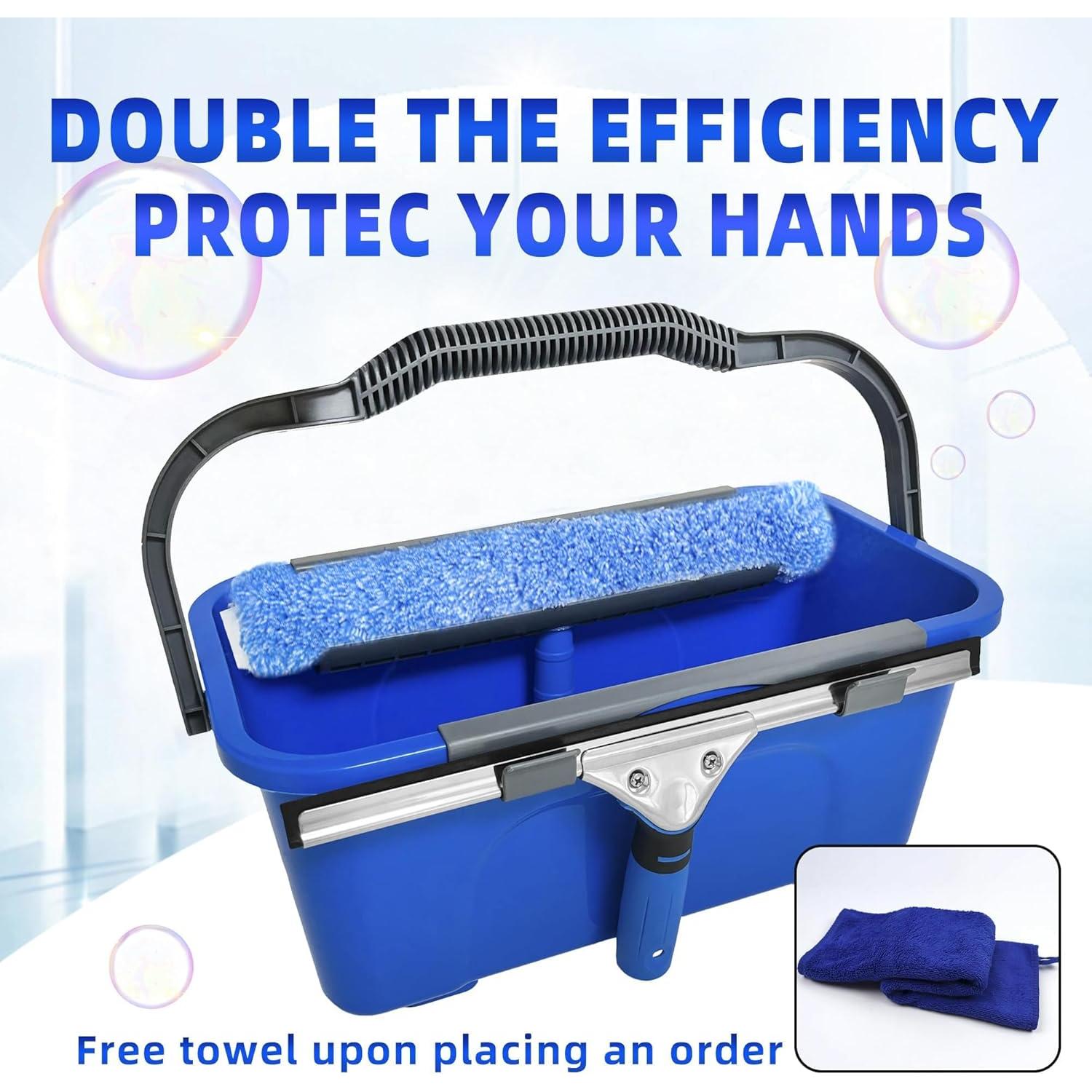 Kit de Limpieza de Ventanas HYCDFCS con Raspador y Microfibra