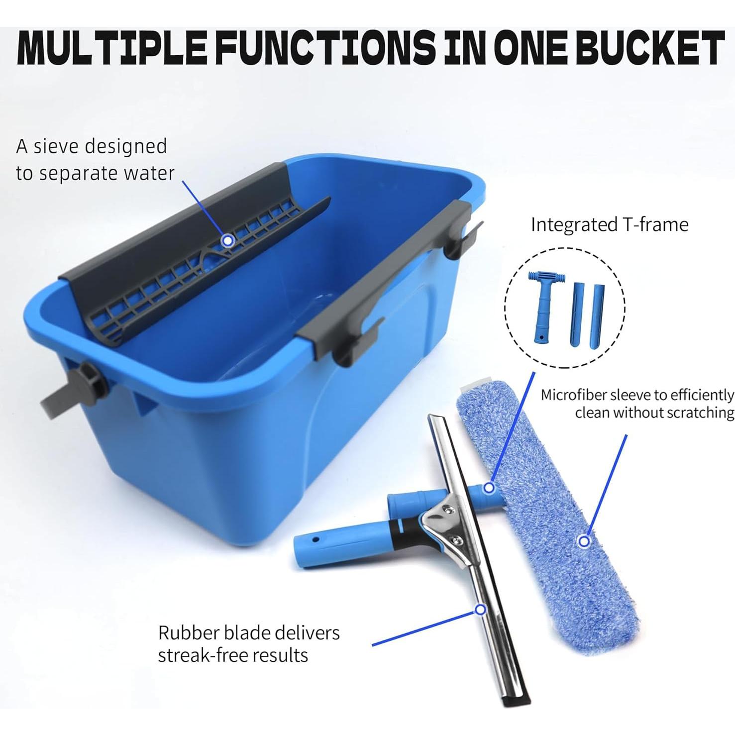 Kit de Limpieza de Ventanas HYCDFCS con Raspador y Microfibra