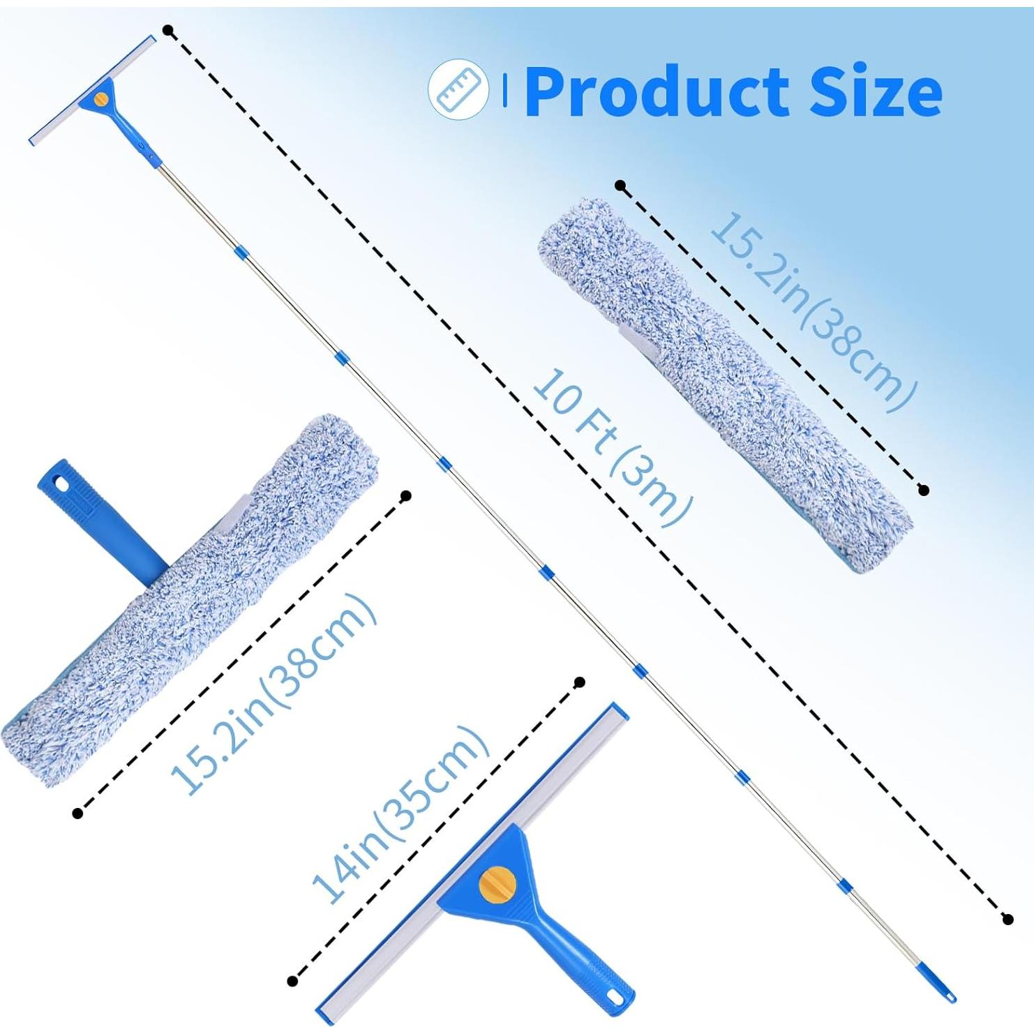 Kit de Limpieza de Ventanas PIMEKOY con Mango Extensible 3m