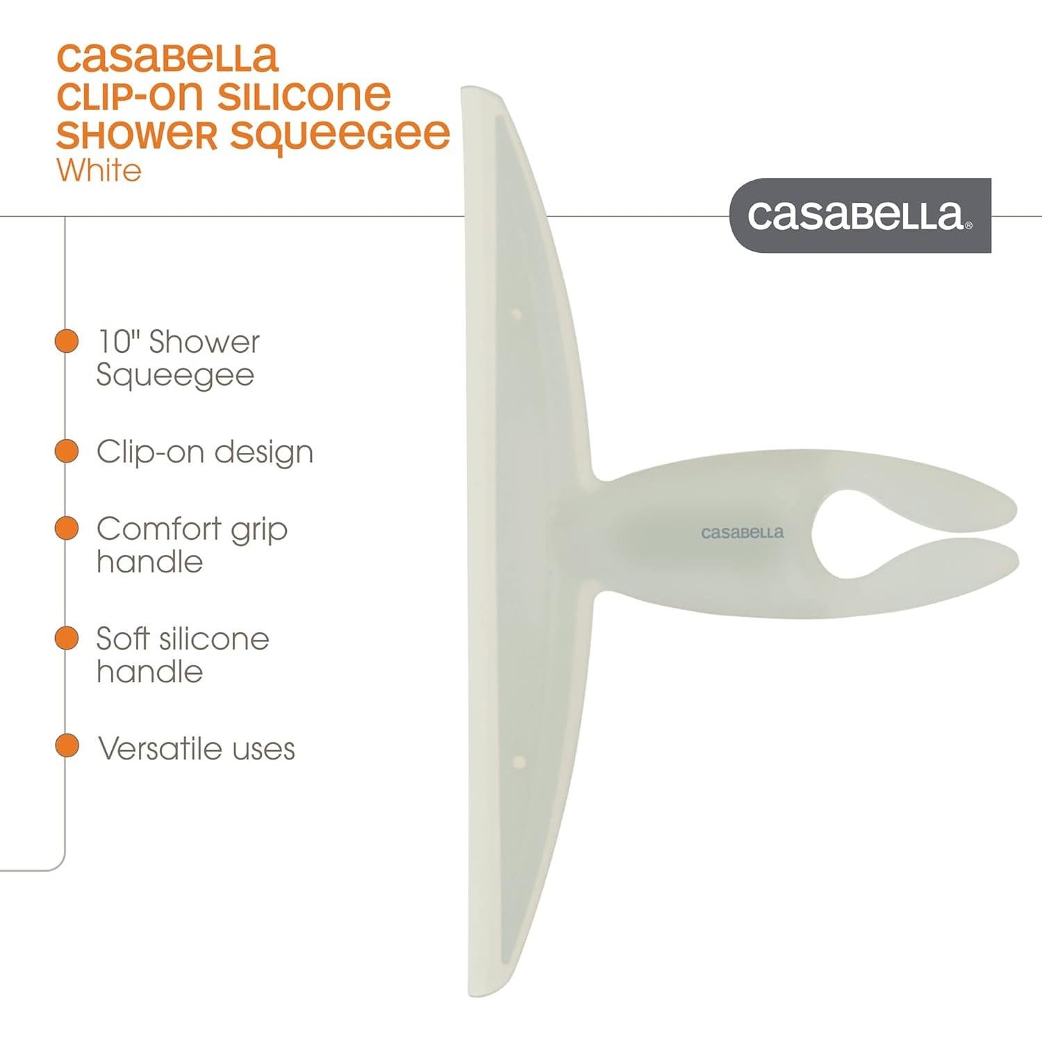 Limpiador de Vidrio Casabella Clip-On Blanco 25.4 cm