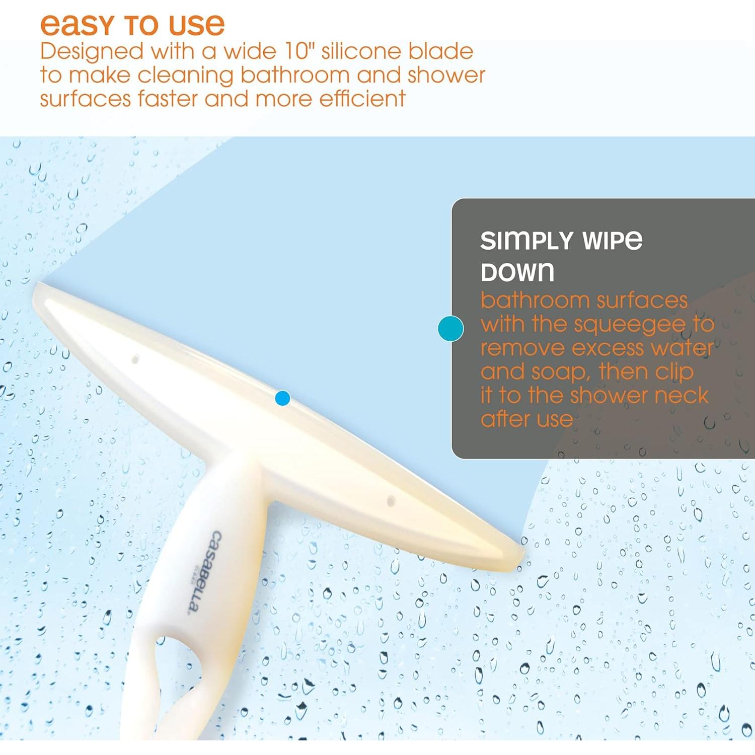 Limpiador de Vidrio Casabella Clip-On Blanco 25.4 cm