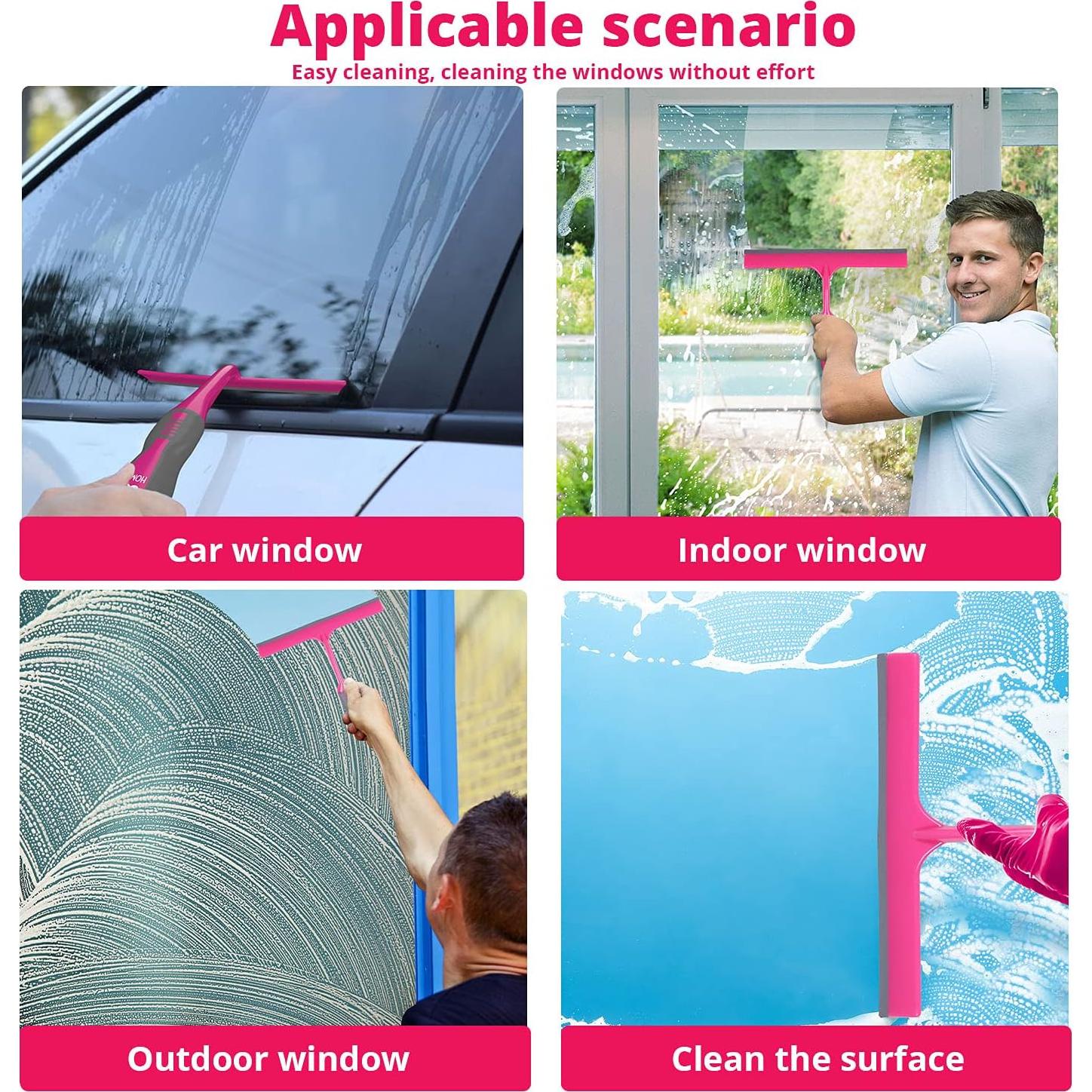 Limpiador de Ducha WBM Home Rosa 25.4 cm TPR Ergonómico