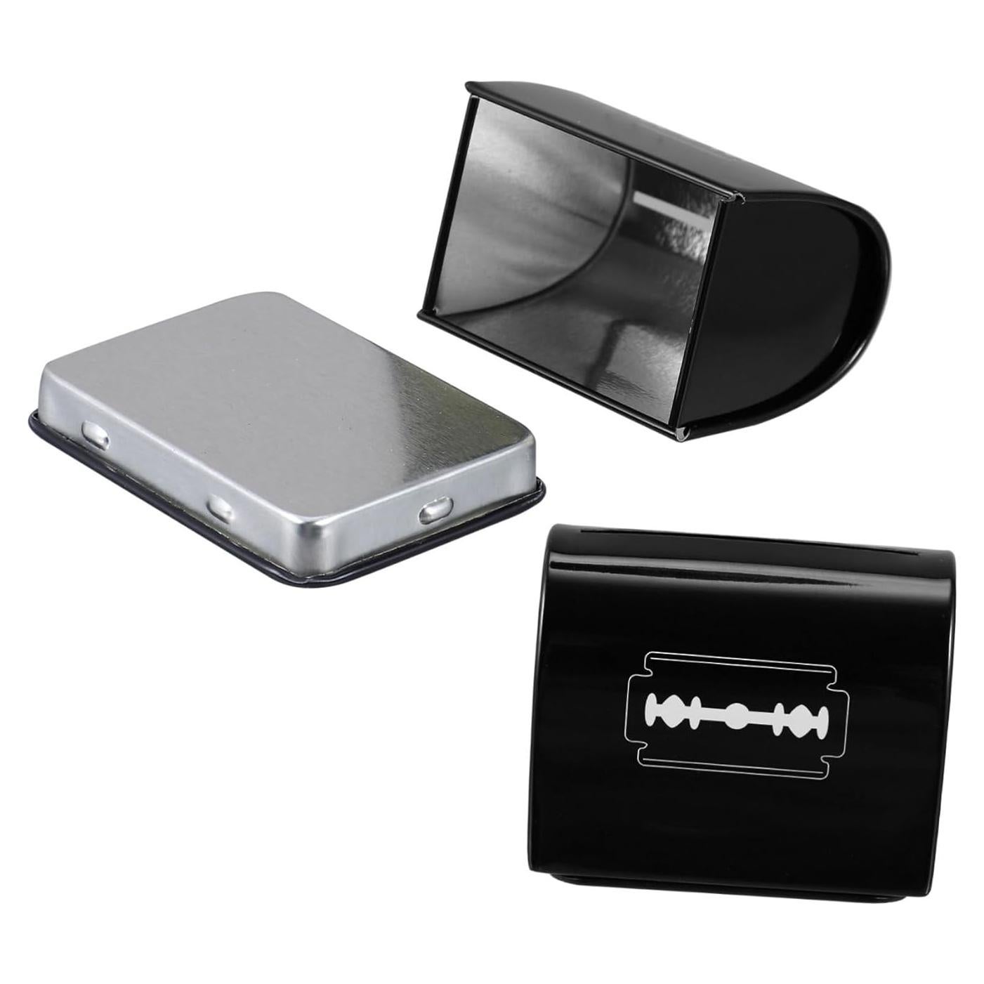 Caja de Almacenamiento de Cuchillas de Afeitar LIFKOME 2pcs Hierro