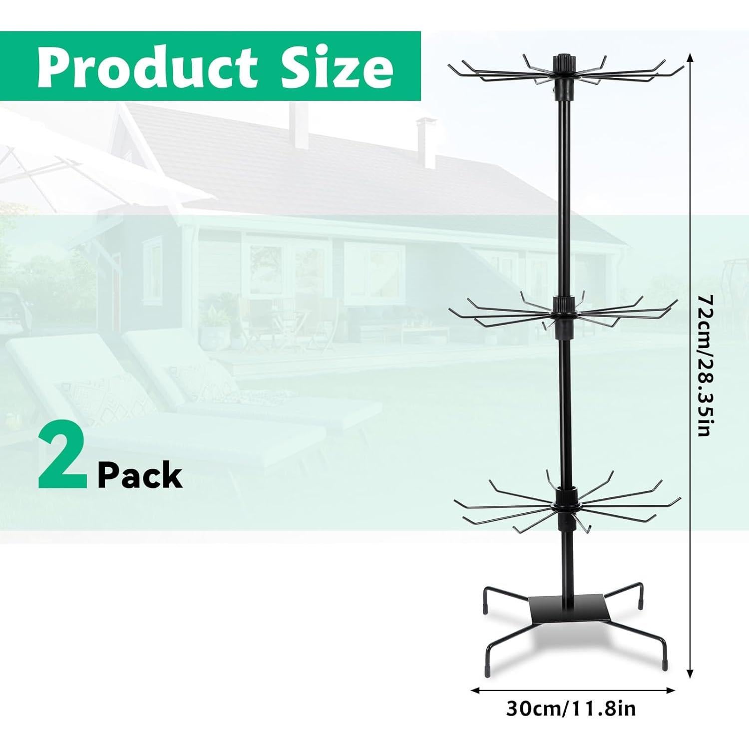 Soporte Giratorio de Joyería Lemecima 3 Niveles Negro