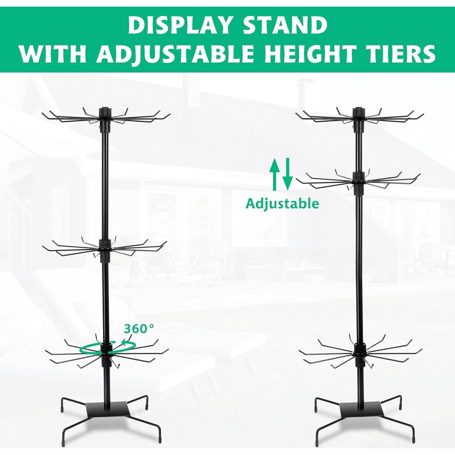 Soporte Giratorio de Joyería Lemecima 3 Niveles Negro