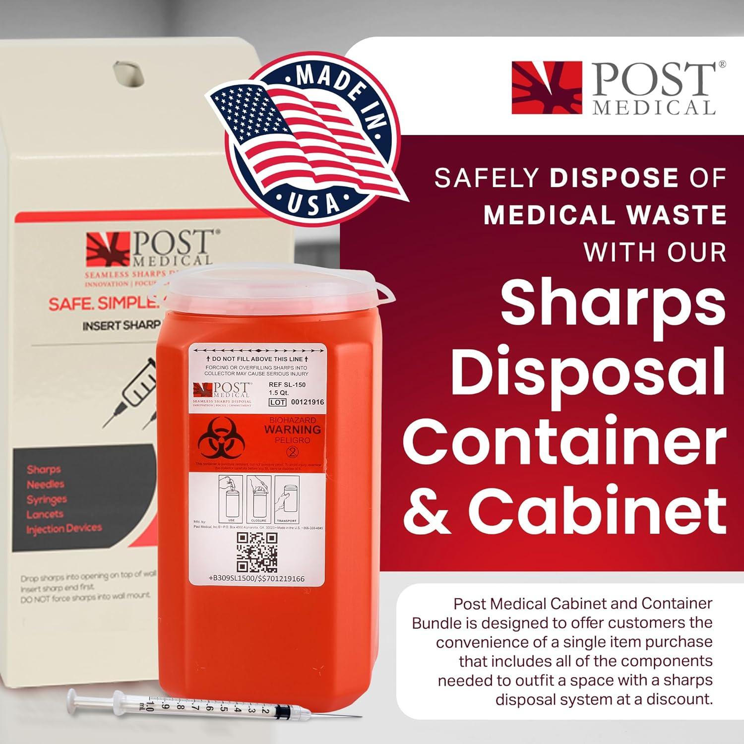 Juego de Eliminación de Agujas Post Medical con Gabinete 1.5L