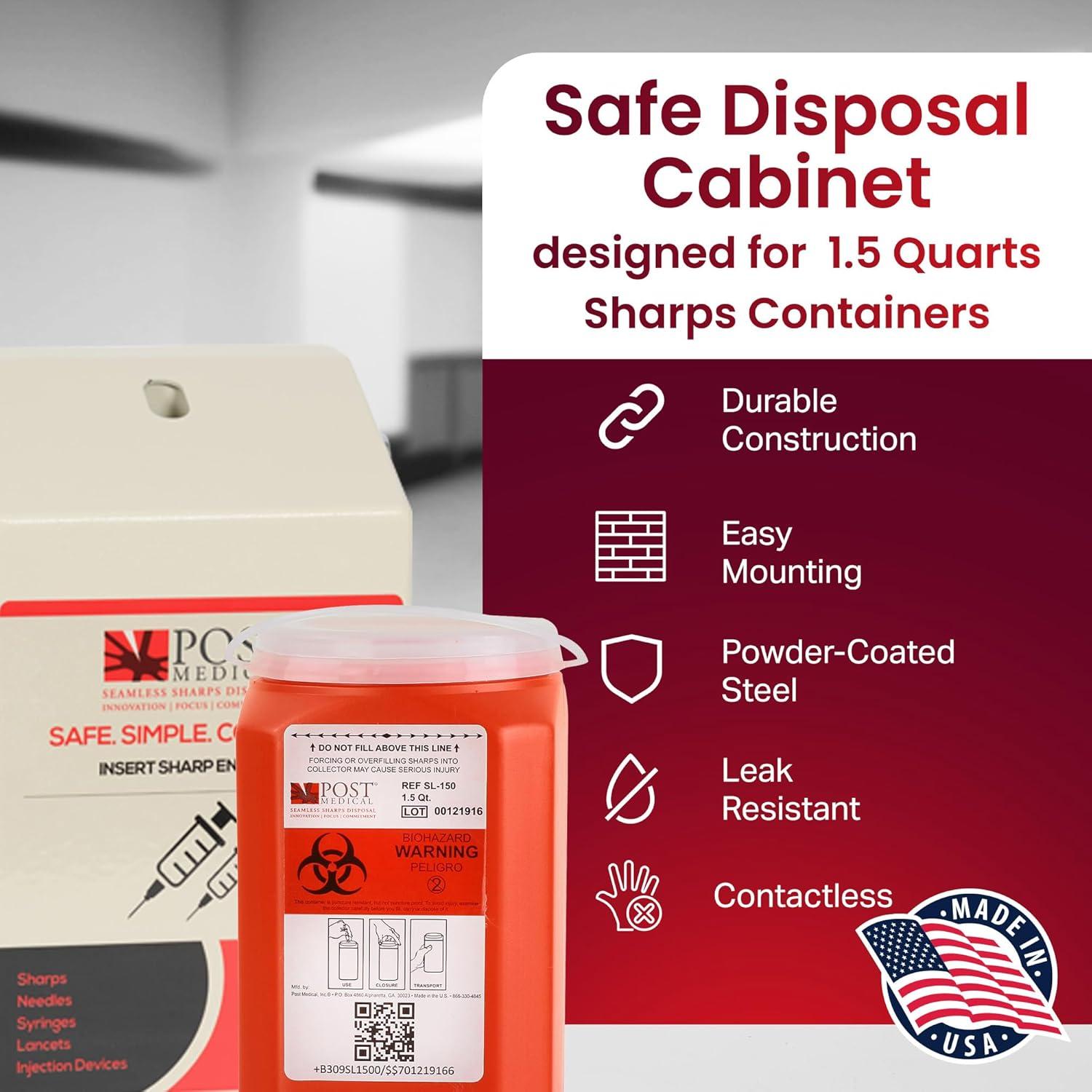 Juego de Eliminación de Agujas Post Medical con Gabinete 1.5L