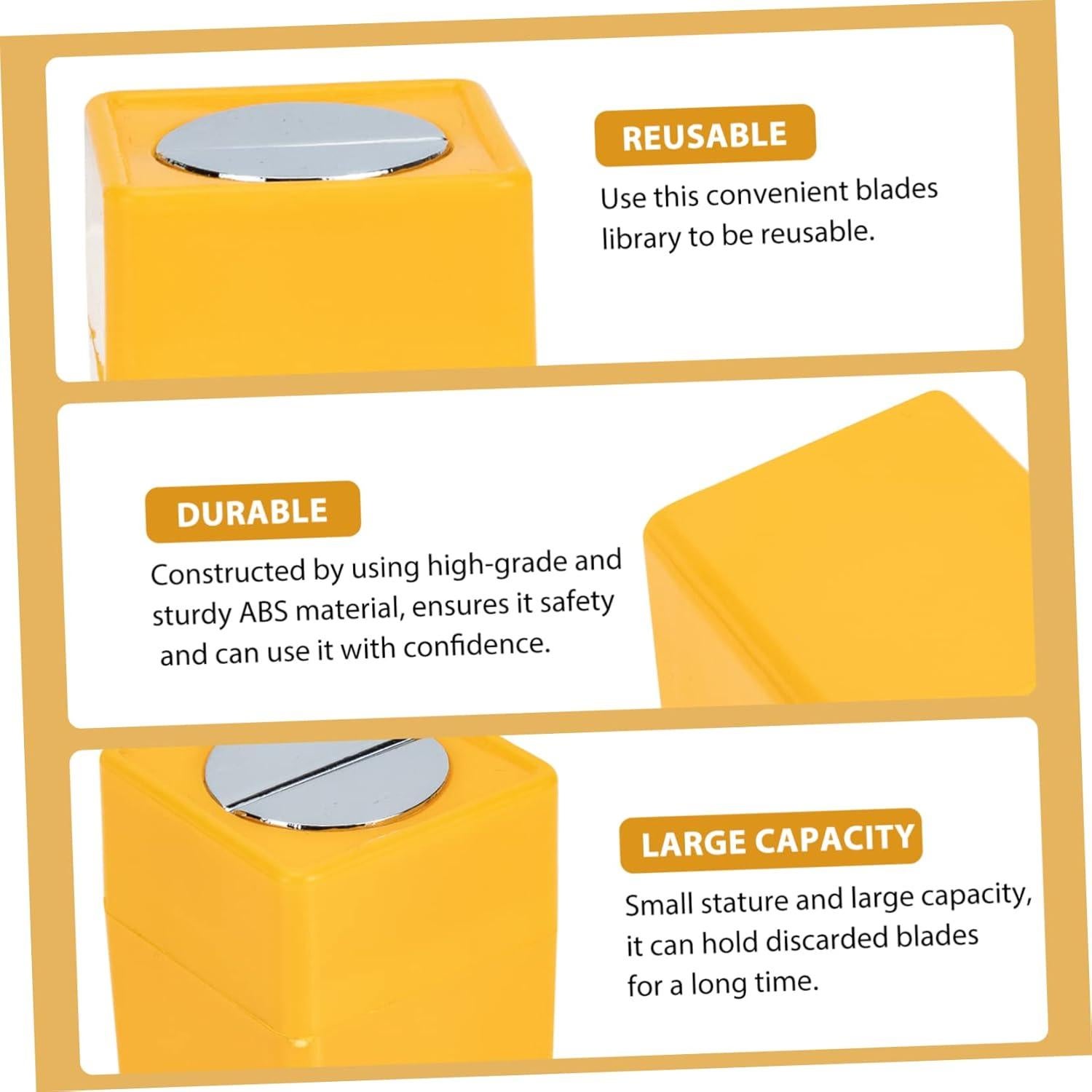 Caja de Almacenamiento de Cuchillas Desechadas LOLIPPYY 7cm Amarilla