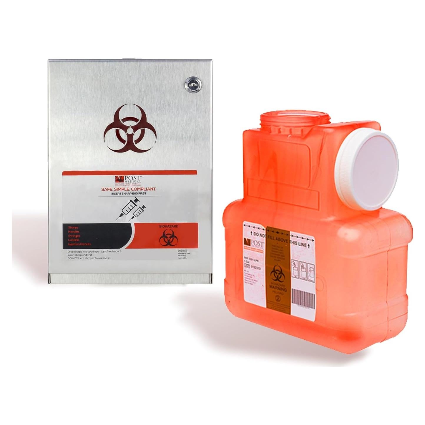 Juego de gabinete de pared con contenedor de agujas Conseal 1 galón