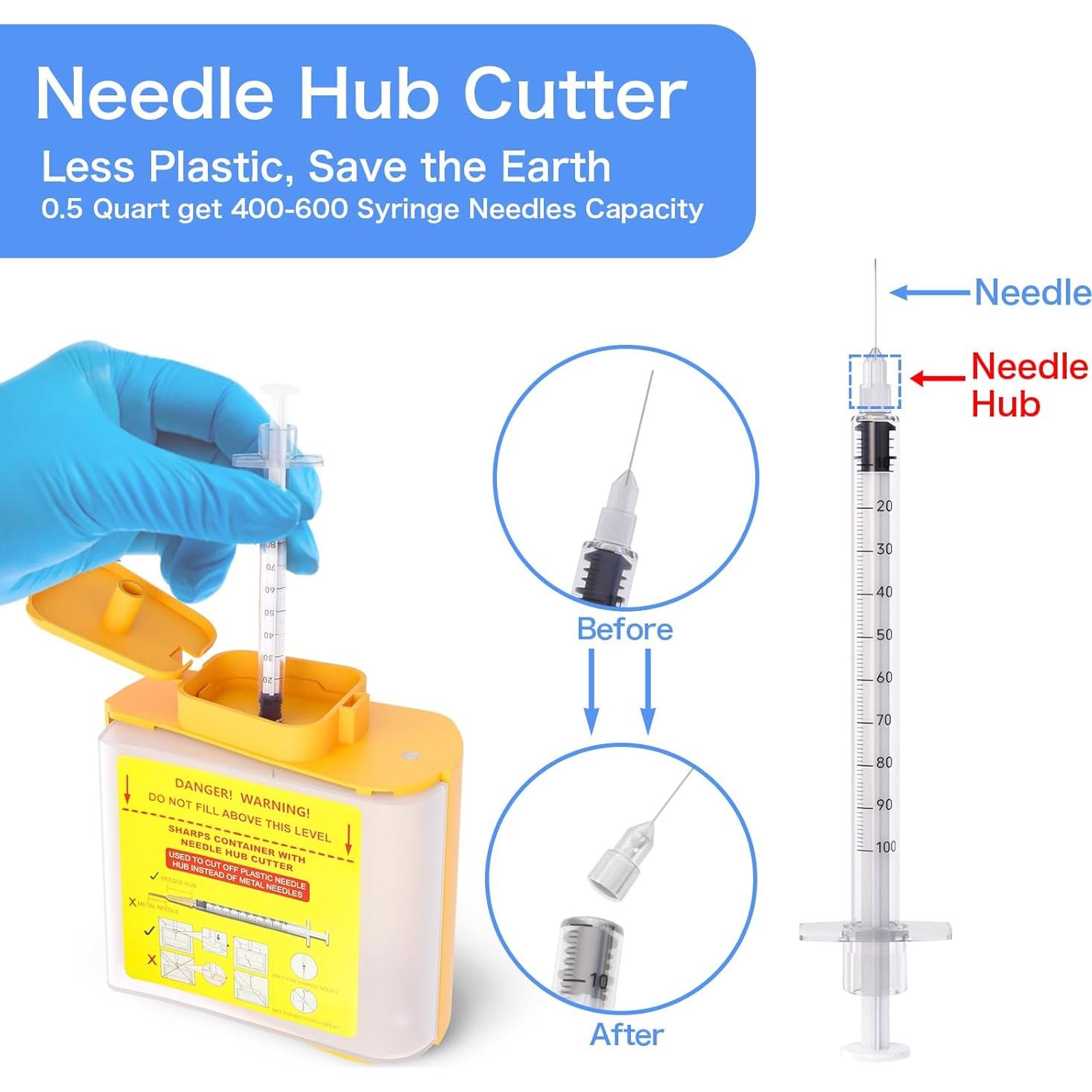 Cortador de Agujas Amonior con Contenedor 500ml Ecológico