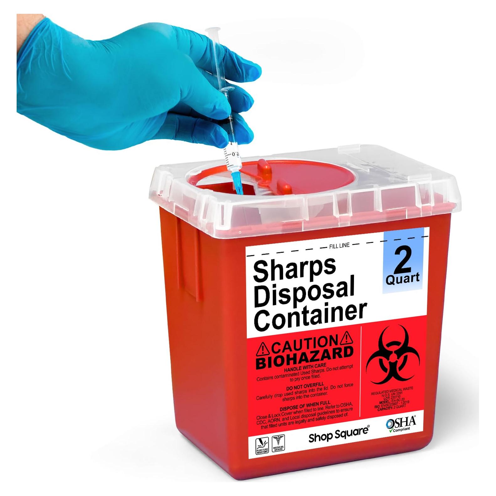 Contenedor de Desecho de Agujas Shop Square 2 Cuartos