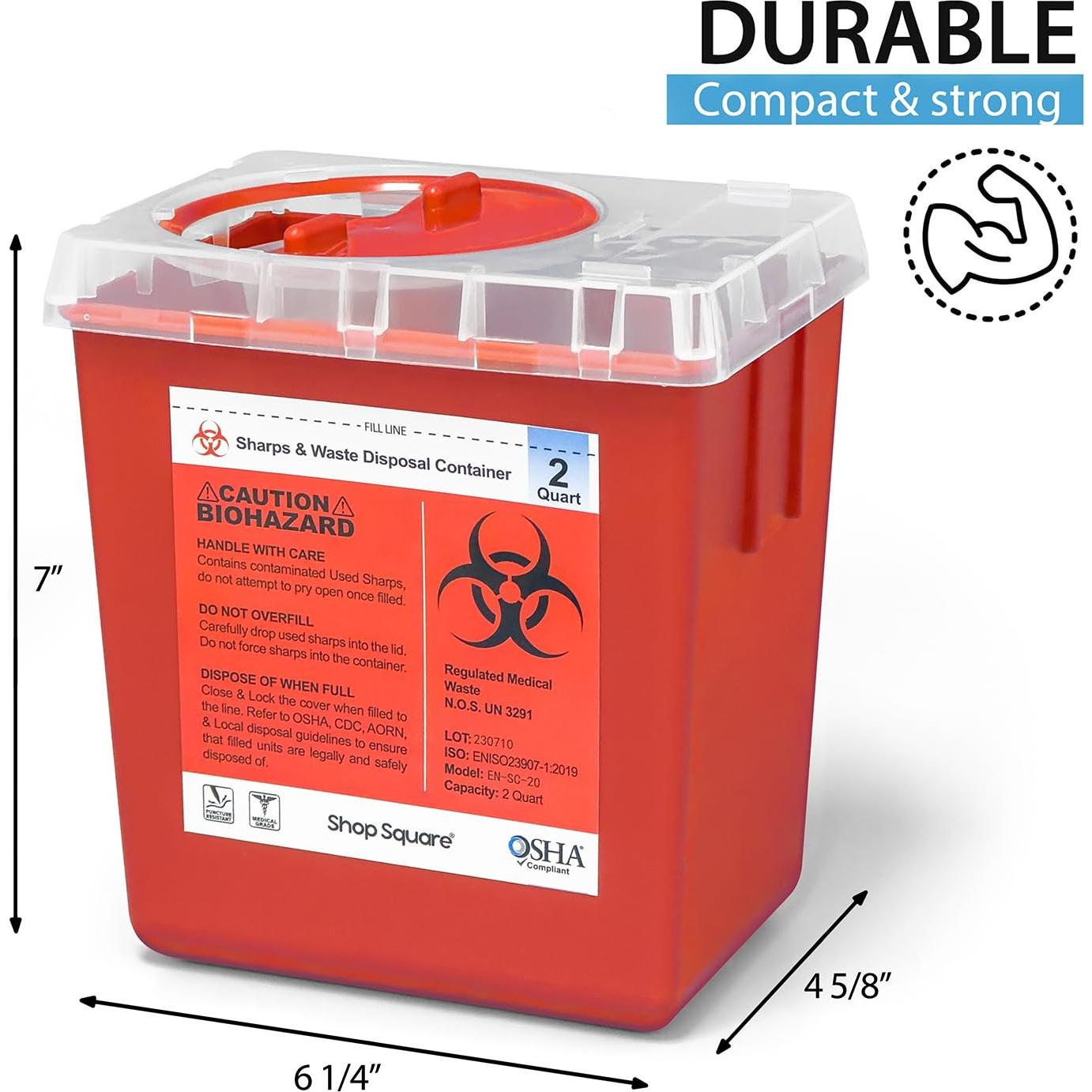 Contenedor de Desecho de Agujas Shop Square 2 Cuartos
