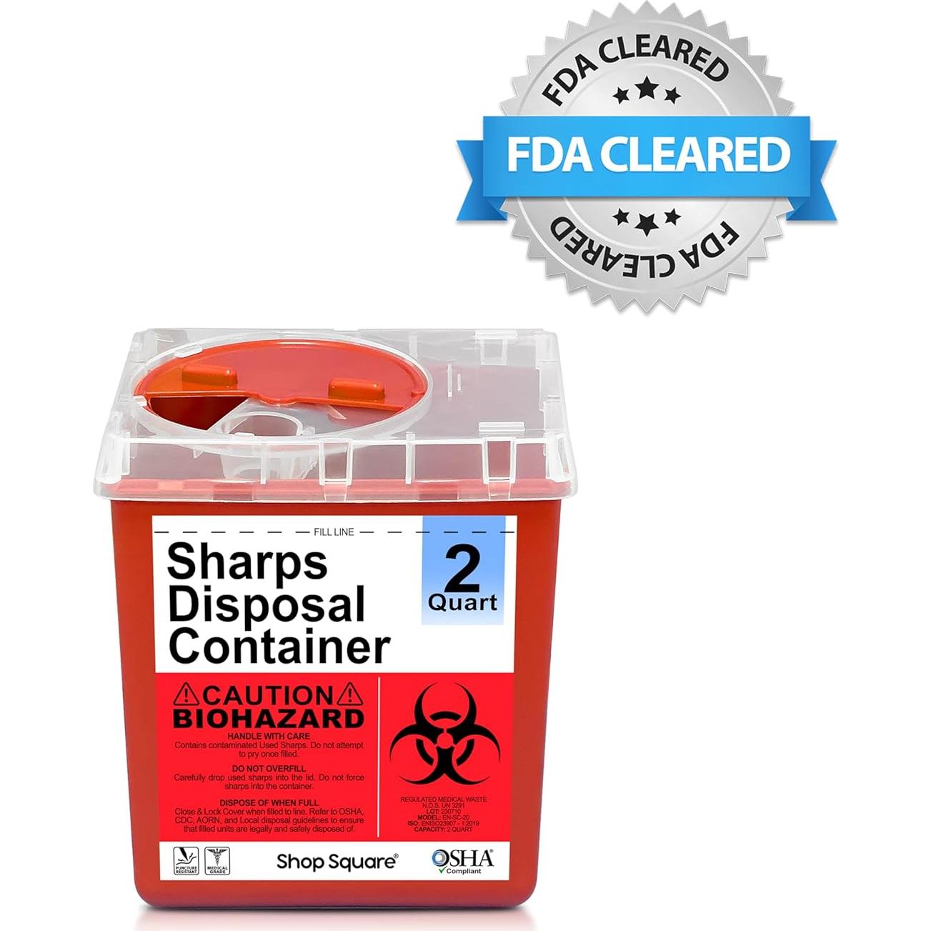 Contenedor de Desecho de Agujas Shop Square 2 Cuartos
