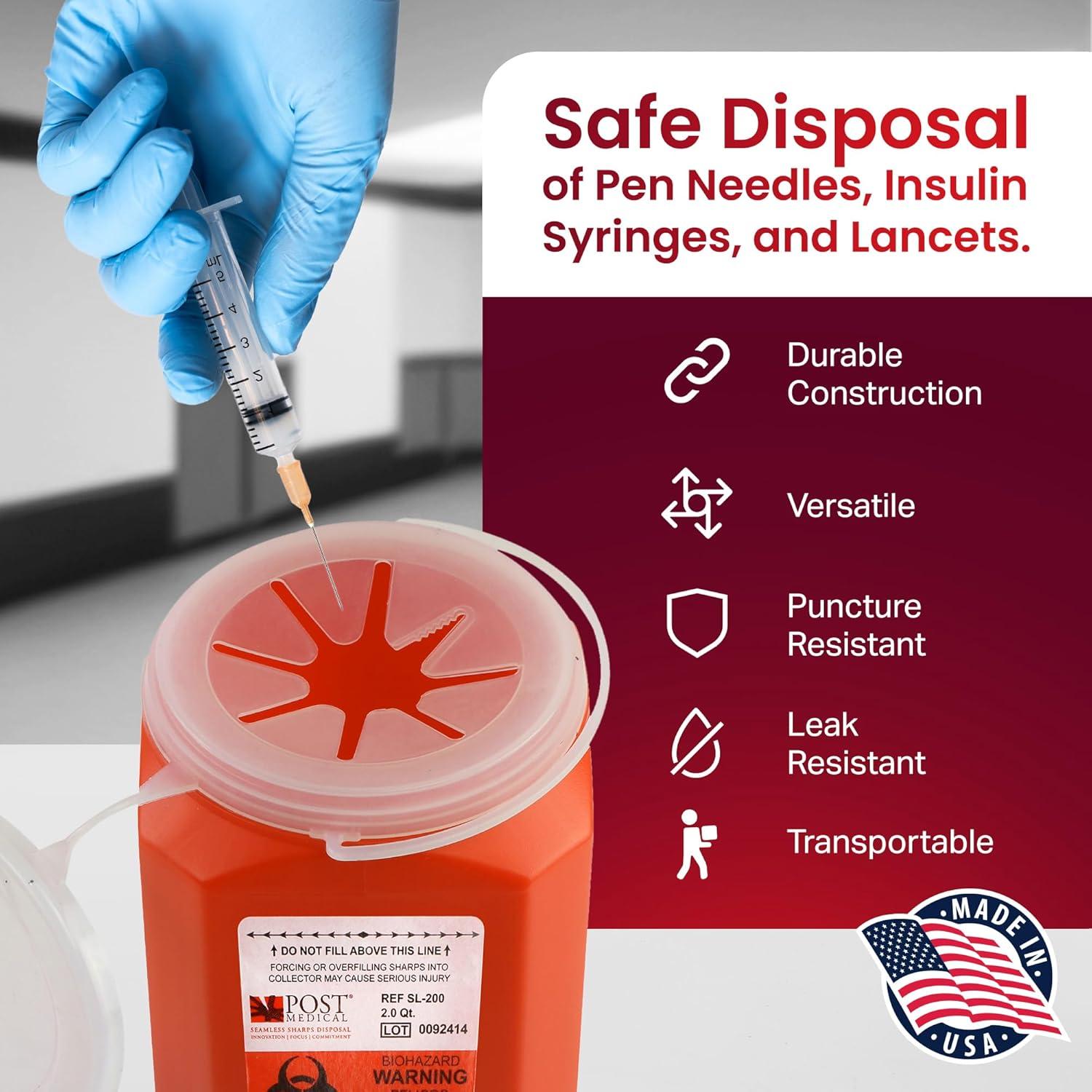 Contenedor de Desechos Cortantes Post Medical 2L - Caja de 6