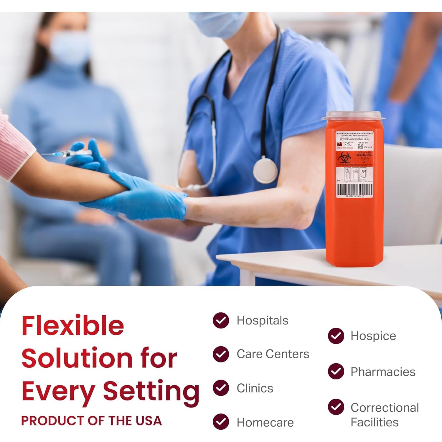 Contenedor de Desechos Cortantes Post Medical 2L - Caja de 6