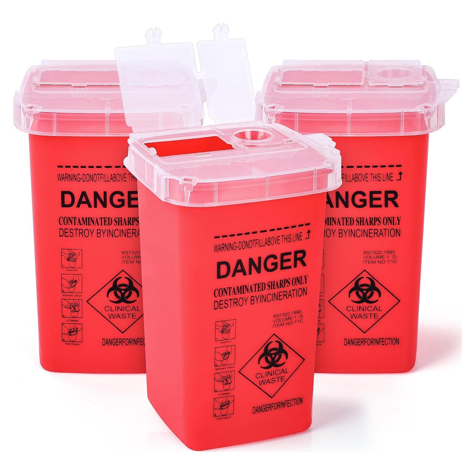 Contenedor de Puntas MITINU Rojo Paquete de 3 - Desecho Seguro