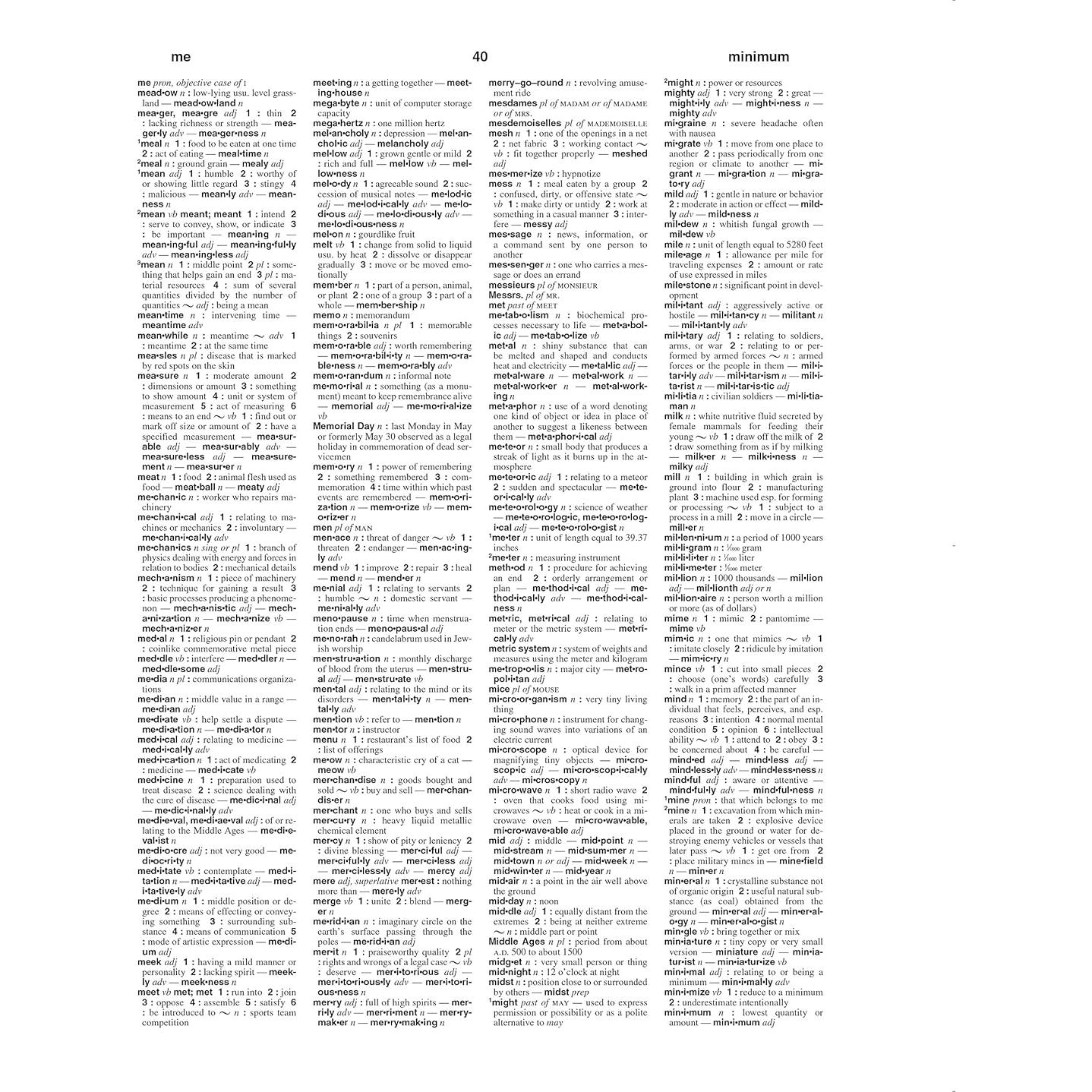 Webster's Notebook Dictionary - Designed for students - Fits in a 3-ring binder