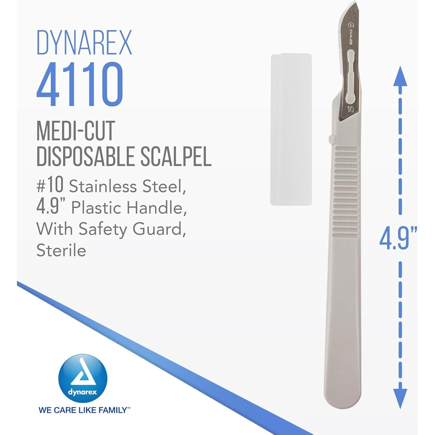 Bisturí Desechable Dynarex Medi-Cut Acero Inoxidable #10