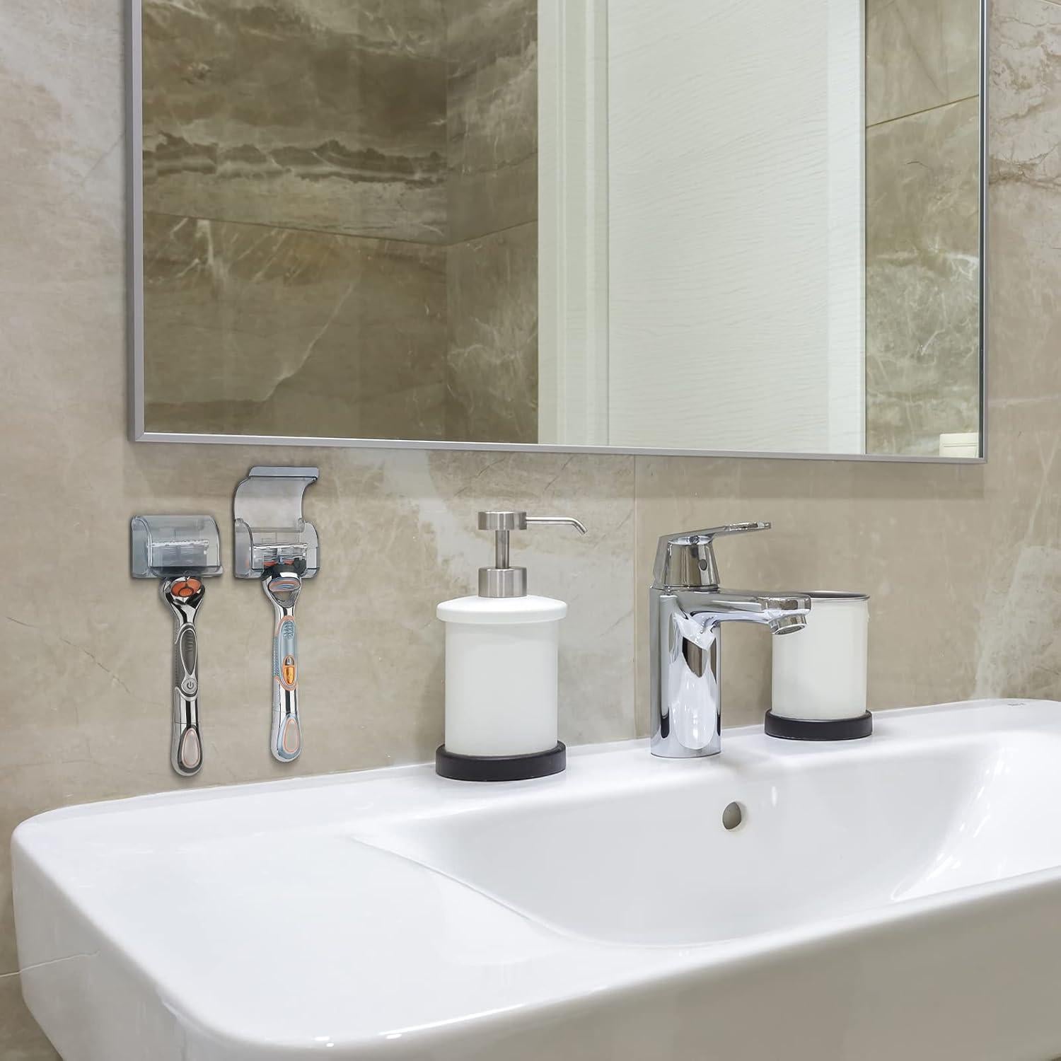 Soportes de Afeitar LUEXBOX 2 Pcs Autoadhesivos Impermeables