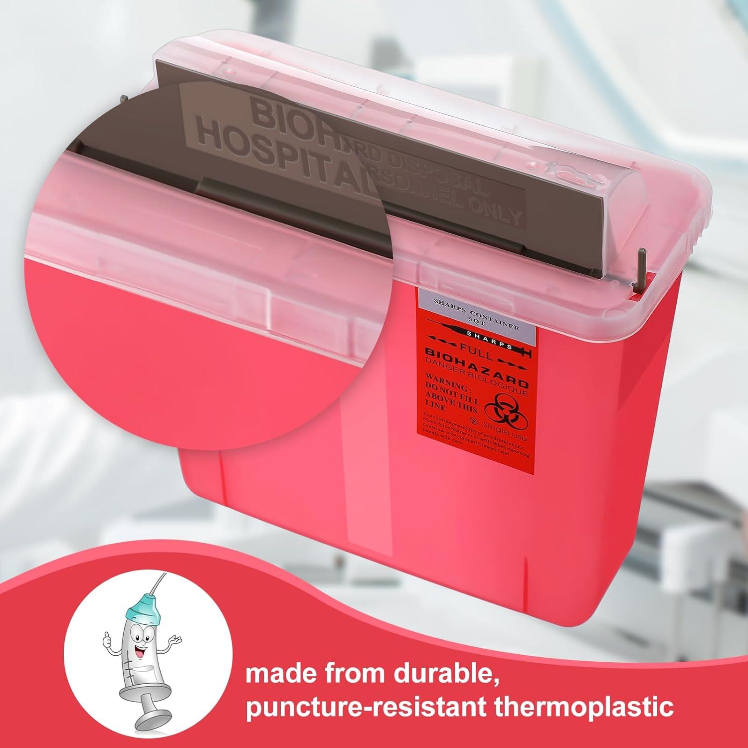 Contenedor de Desechos Cortantes Tanlade 5 Qt con Tapa Sin Contacto