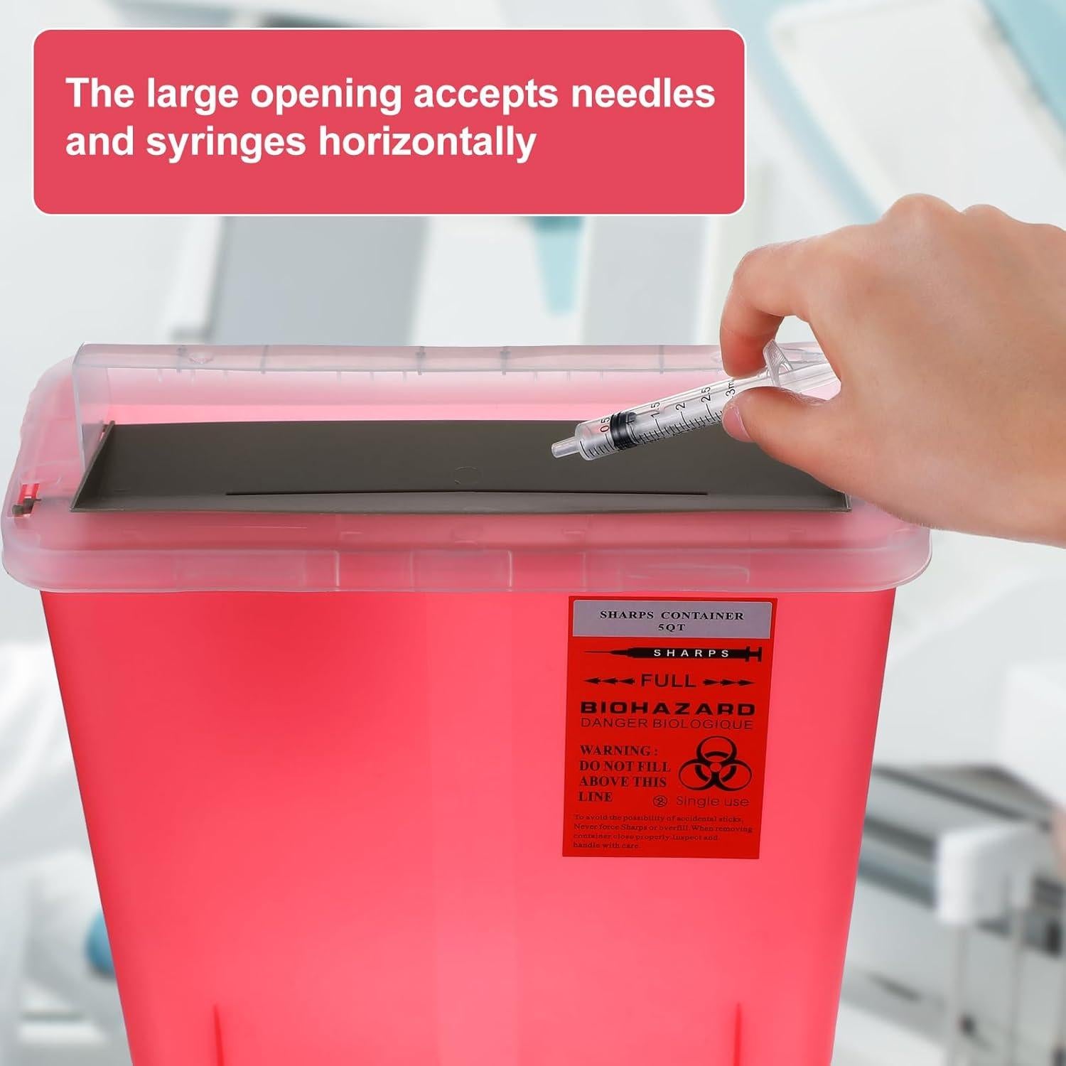 Contenedor de Desechos Cortantes Tanlade 5 Qt con Tapa Sin Contacto