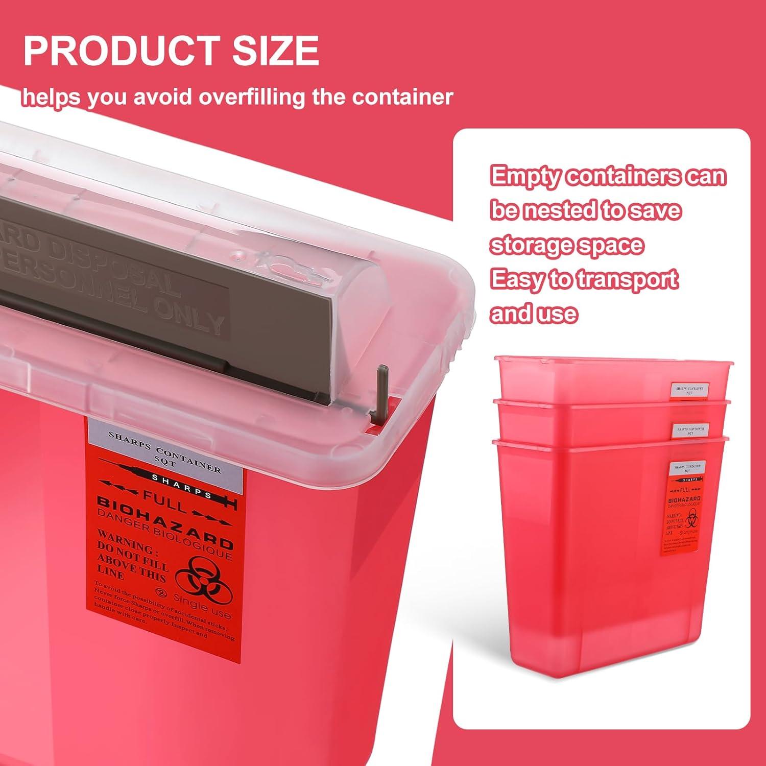 Contenedor de Desechos Cortantes Tanlade 5 Qt con Tapa Sin Contacto