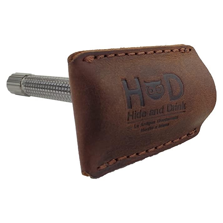 Funda de Cuero para Afeitar Hide & Drink - Marrón Bourbon