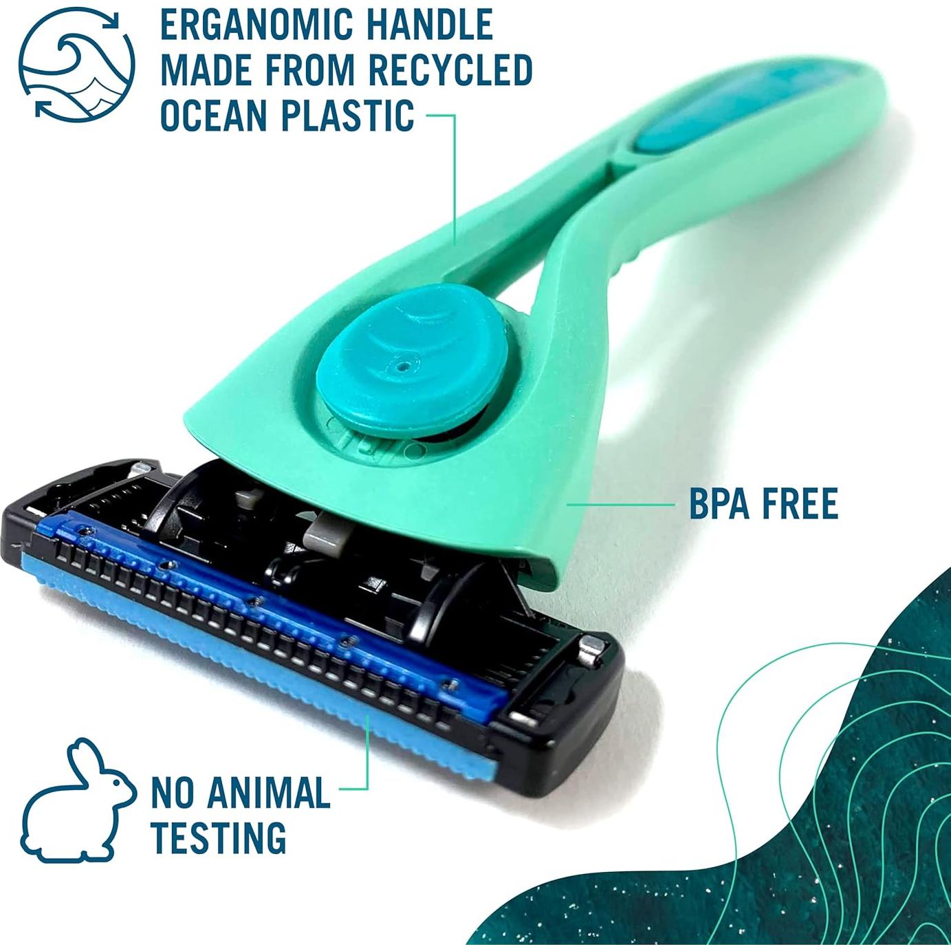 Afeitadora Preserve POPi Shave 5 Cuchillas Verde Neptuno