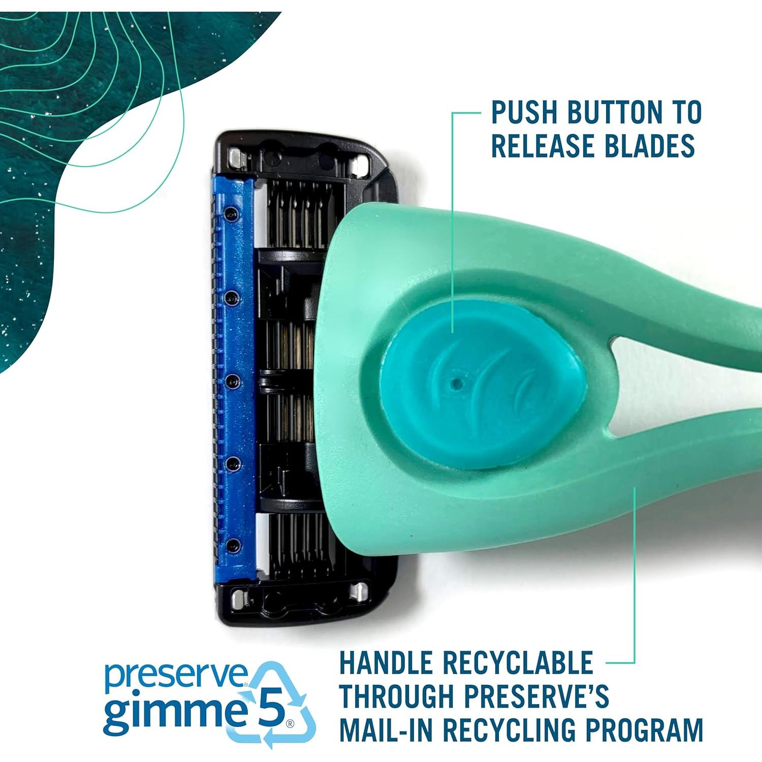 Afeitadora Preserve POPi Shave 5 Cuchillas Verde Neptuno