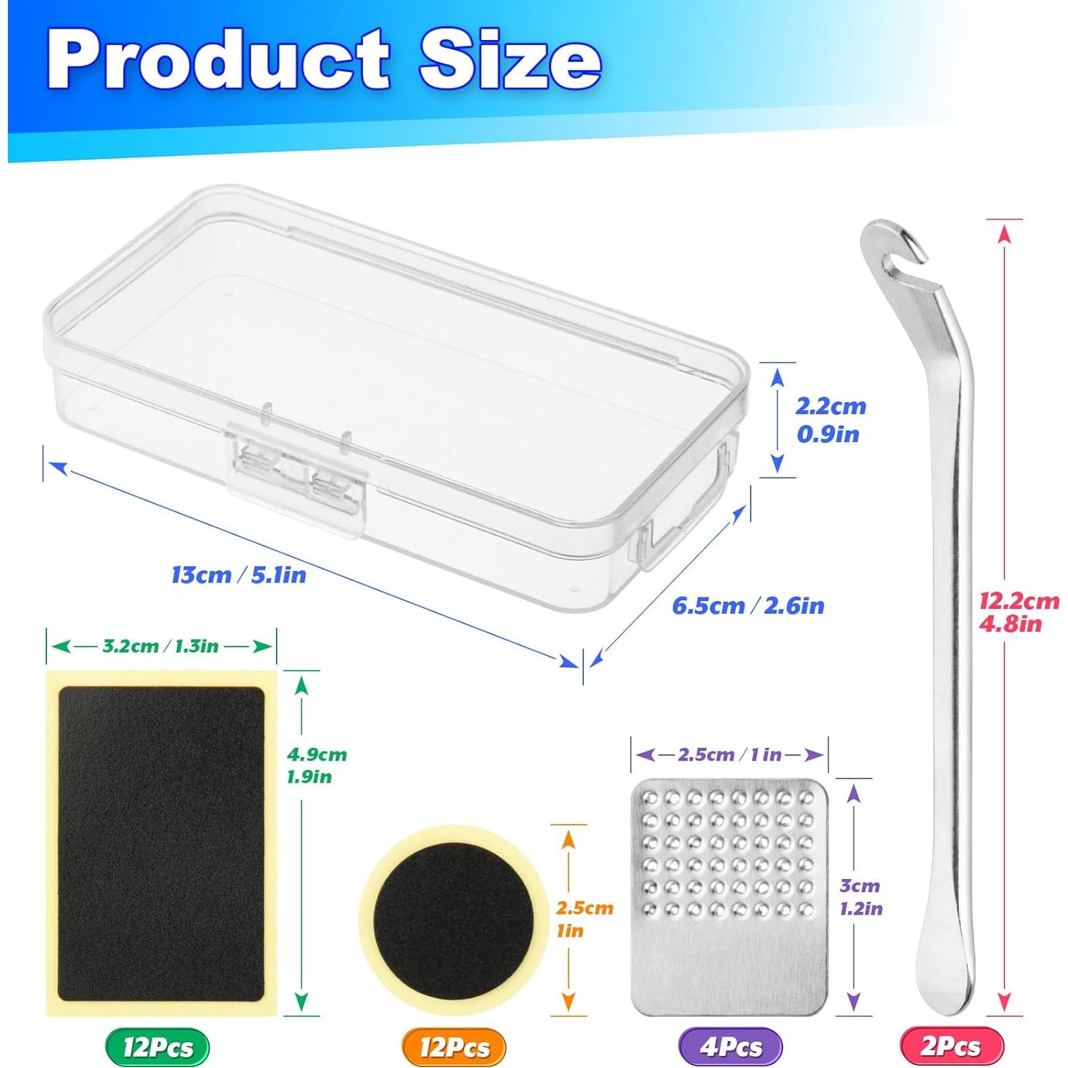 Kit de Reparación de Neumáticos Cosmos con 24 Parches y Herramientas