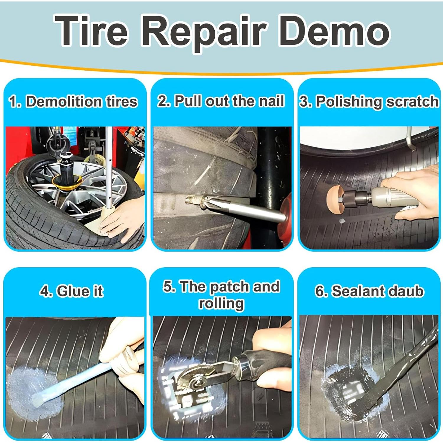 Kit de Reparación de Neumáticos BONFQERT 80 Pcs 6cm