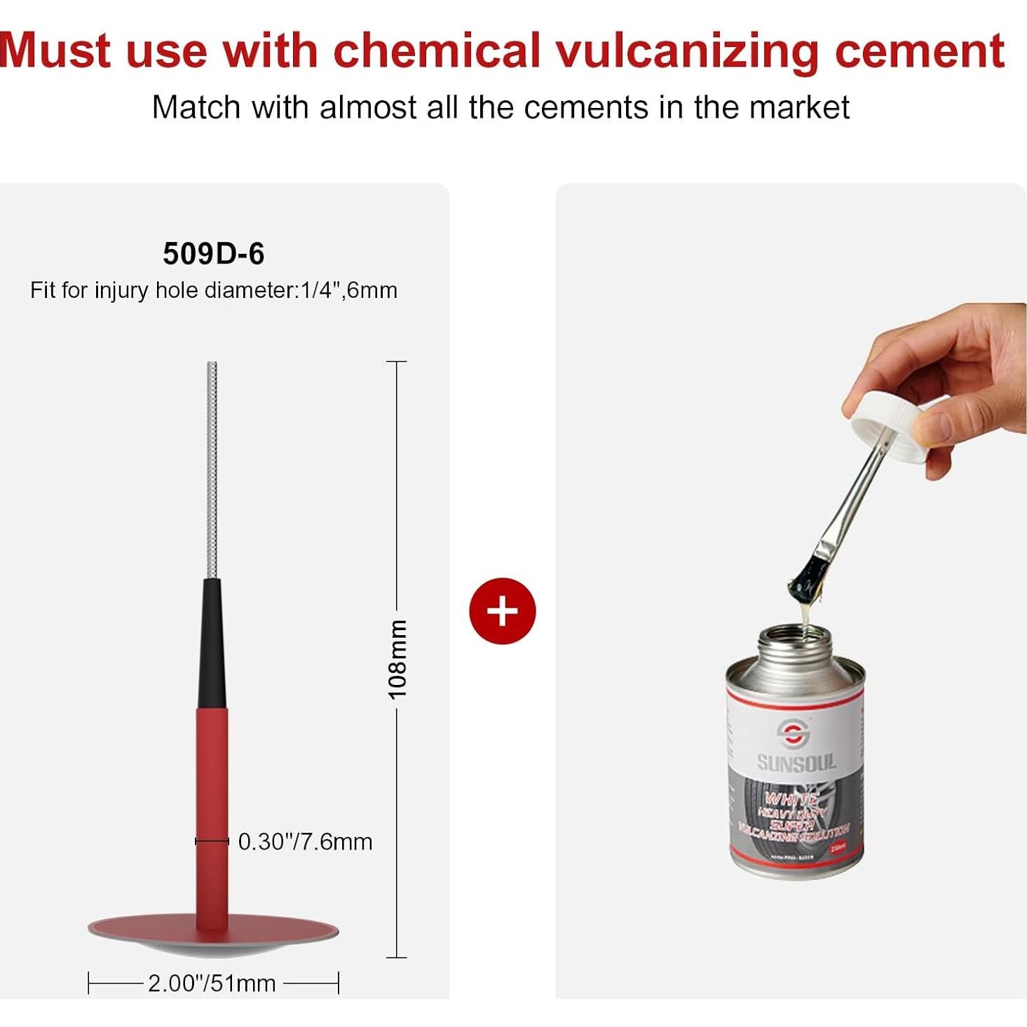 Kit de Reparación de Neumáticos SUNSOUL 24 Piezas 0.76x5.08cm