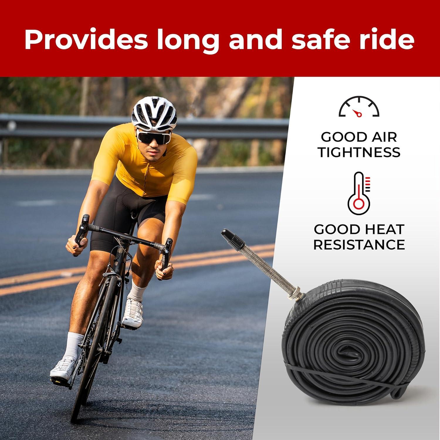 Tubo Interno de Bicicleta Fincci 700 x 18c/23c/25c Presta 60mm - Paquete de 2