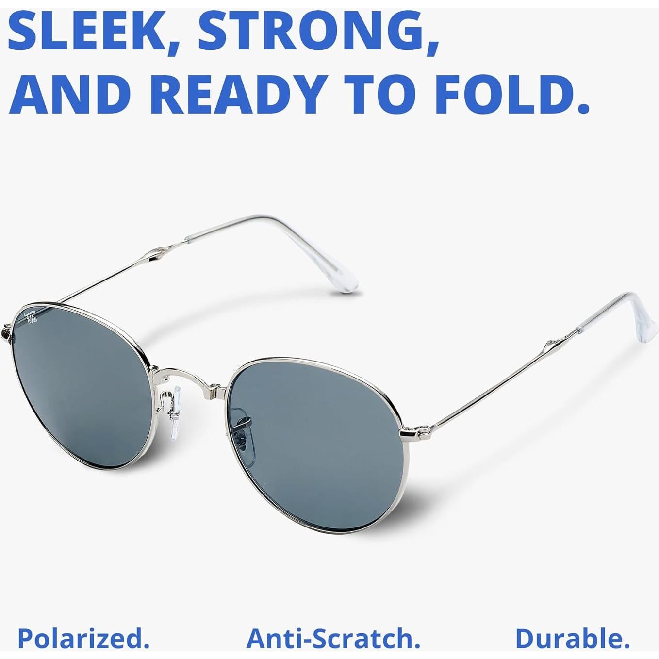 Gafas de sol plegables HepTEK UV400 plata y negro