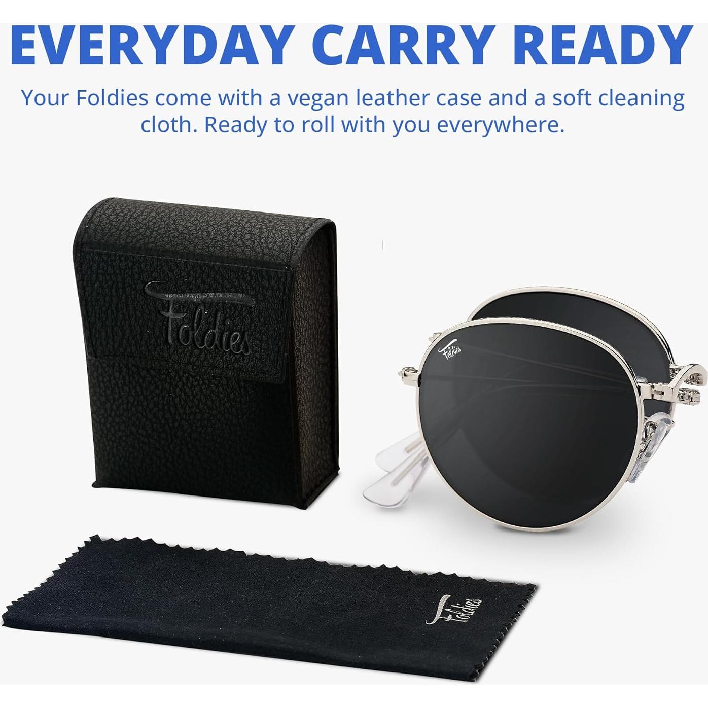 Gafas de sol plegables HepTEK UV400 plata y negro