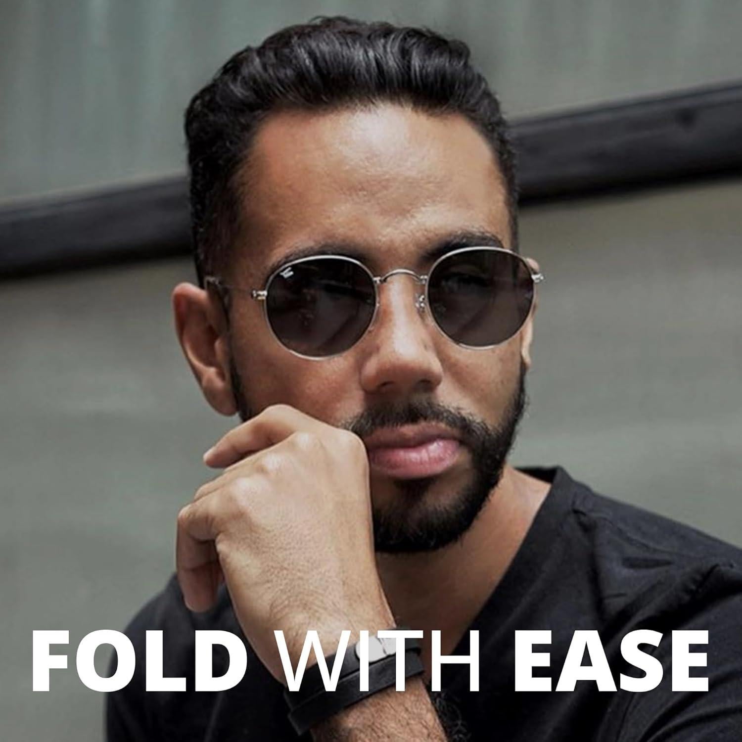 Gafas de sol plegables HepTEK UV400 plata y negro