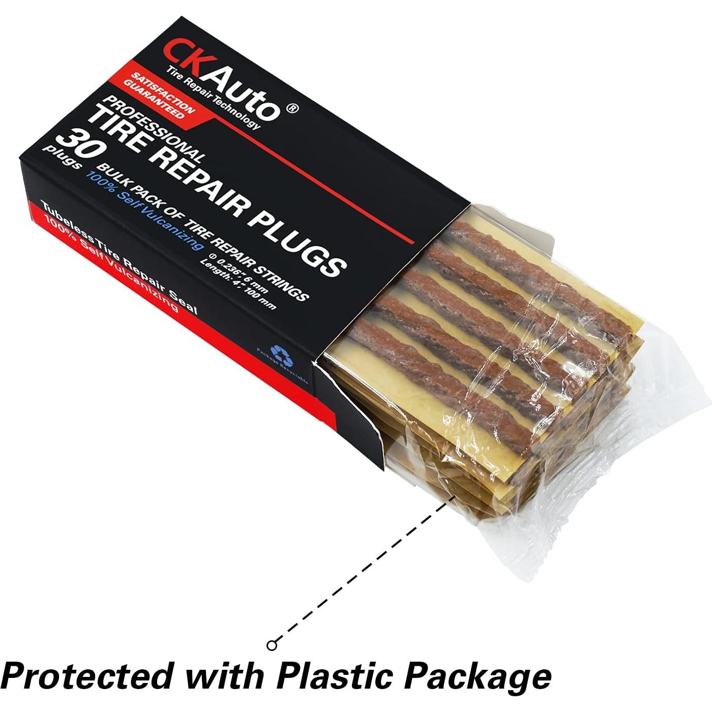 CKAuto 30pcs Cuerdas de Reparación de Neumáticos 10.16 cm Marrón