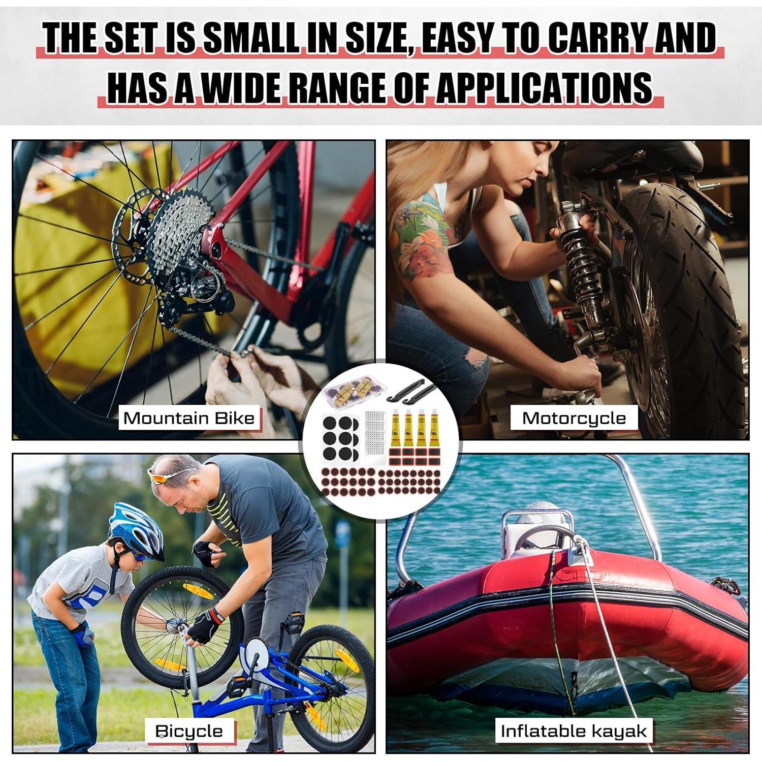 Kit de Reparación de Neumáticos Tallew 72 Pcs para Bicicleta