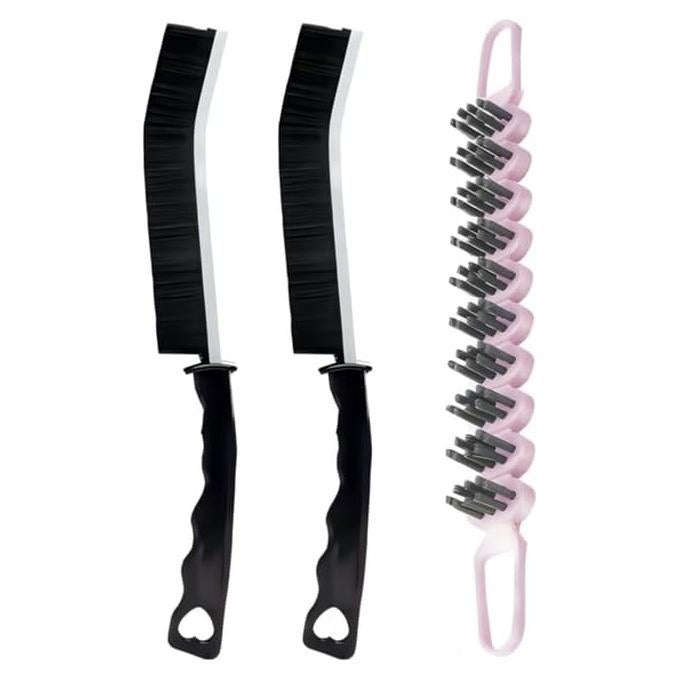 Juego de Cepillos de Limpieza POPGIO 3 Piezas Negro y Rosa