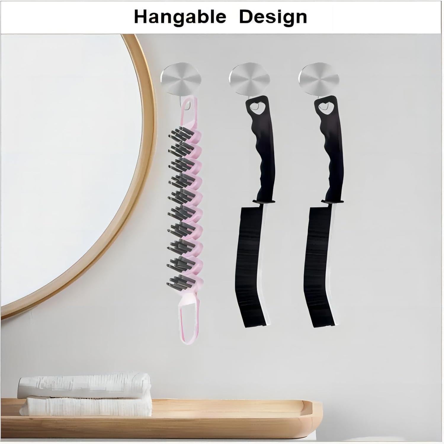 Juego de Cepillos de Limpieza POPGIO 3 Piezas Negro y Rosa