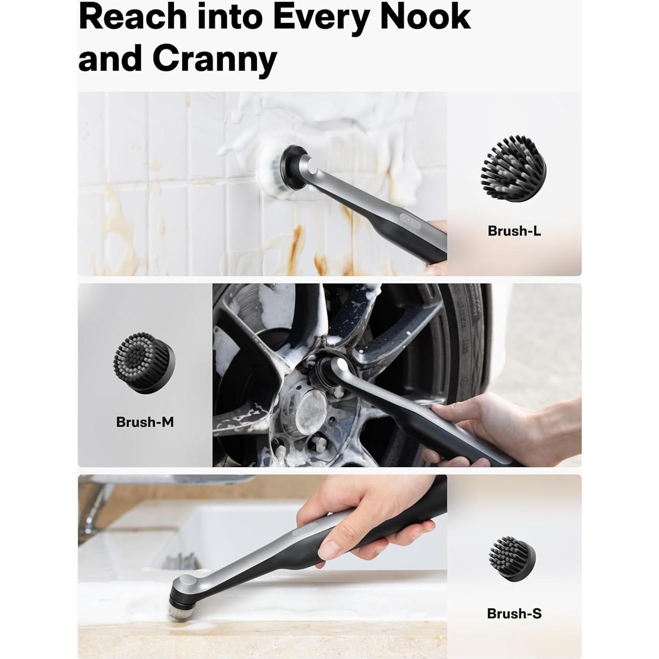 HOTO Cepillo Eléctrico de Limpieza IPX7 con 12 Cabezas