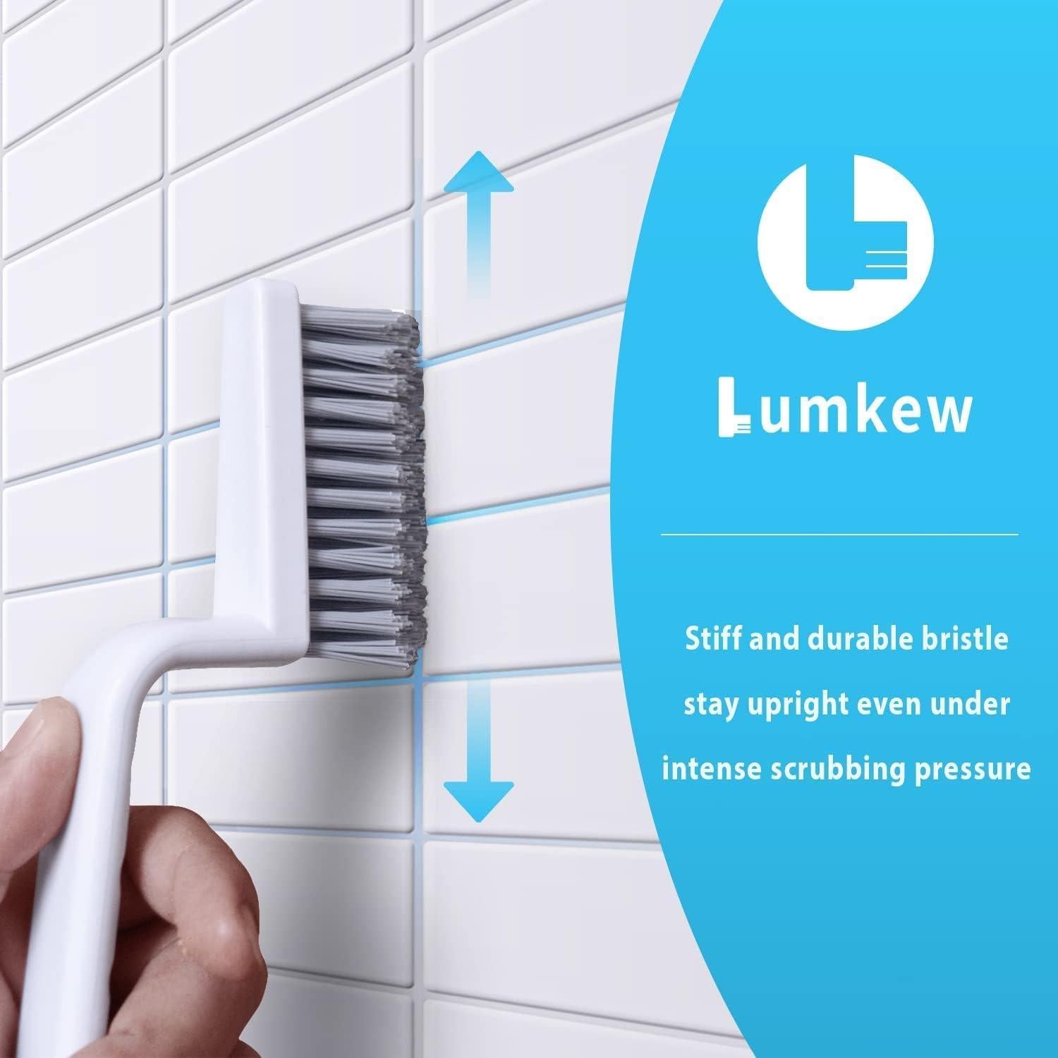 Cepillo de limpieza de lechada Lumkew - 4 piezas, cerdas duras