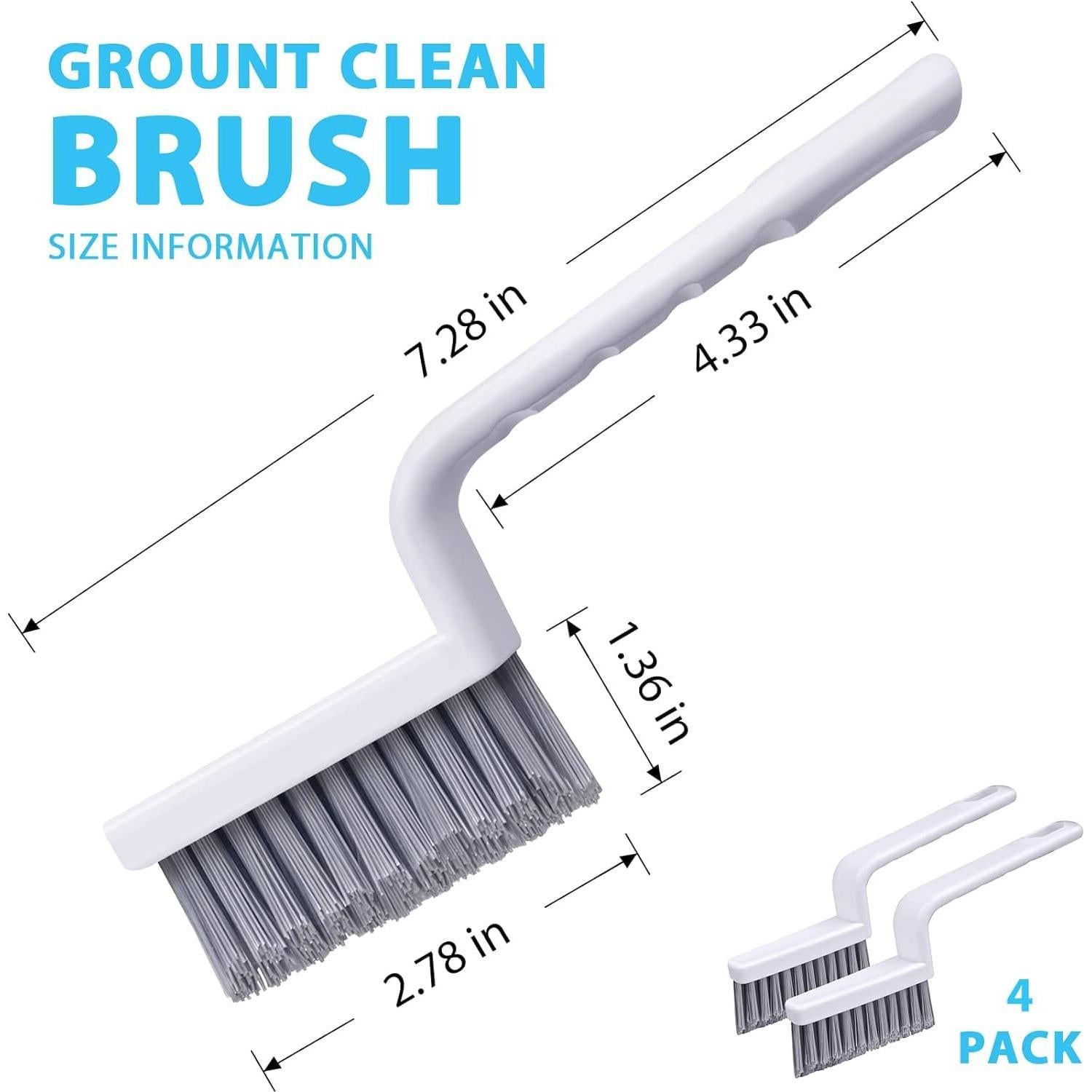 Cepillo de limpieza de lechada Lumkew - 4 piezas, cerdas duras