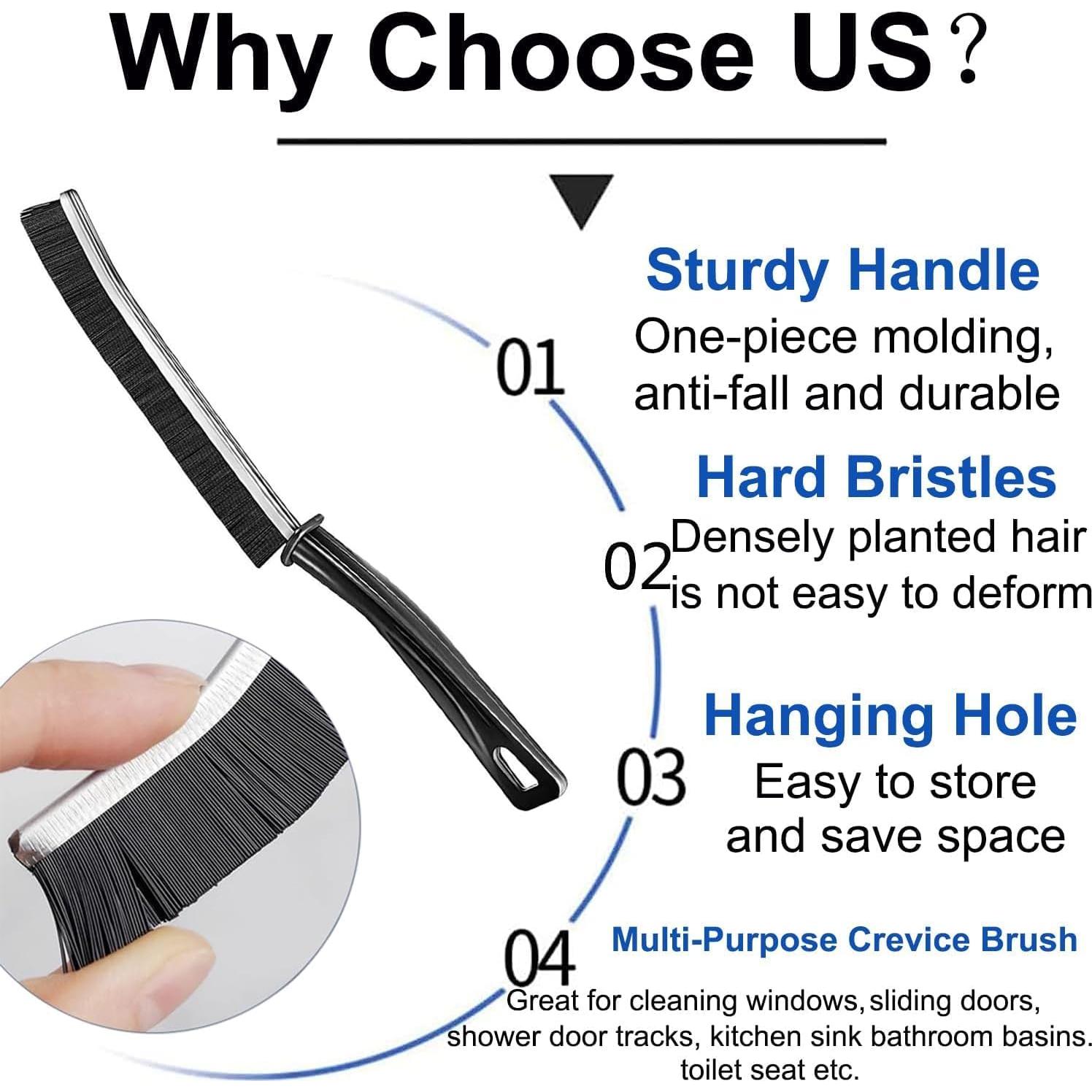 Cepillo de Limpieza de Grietas Jedrey - 3 Piezas, Cerdas Duras