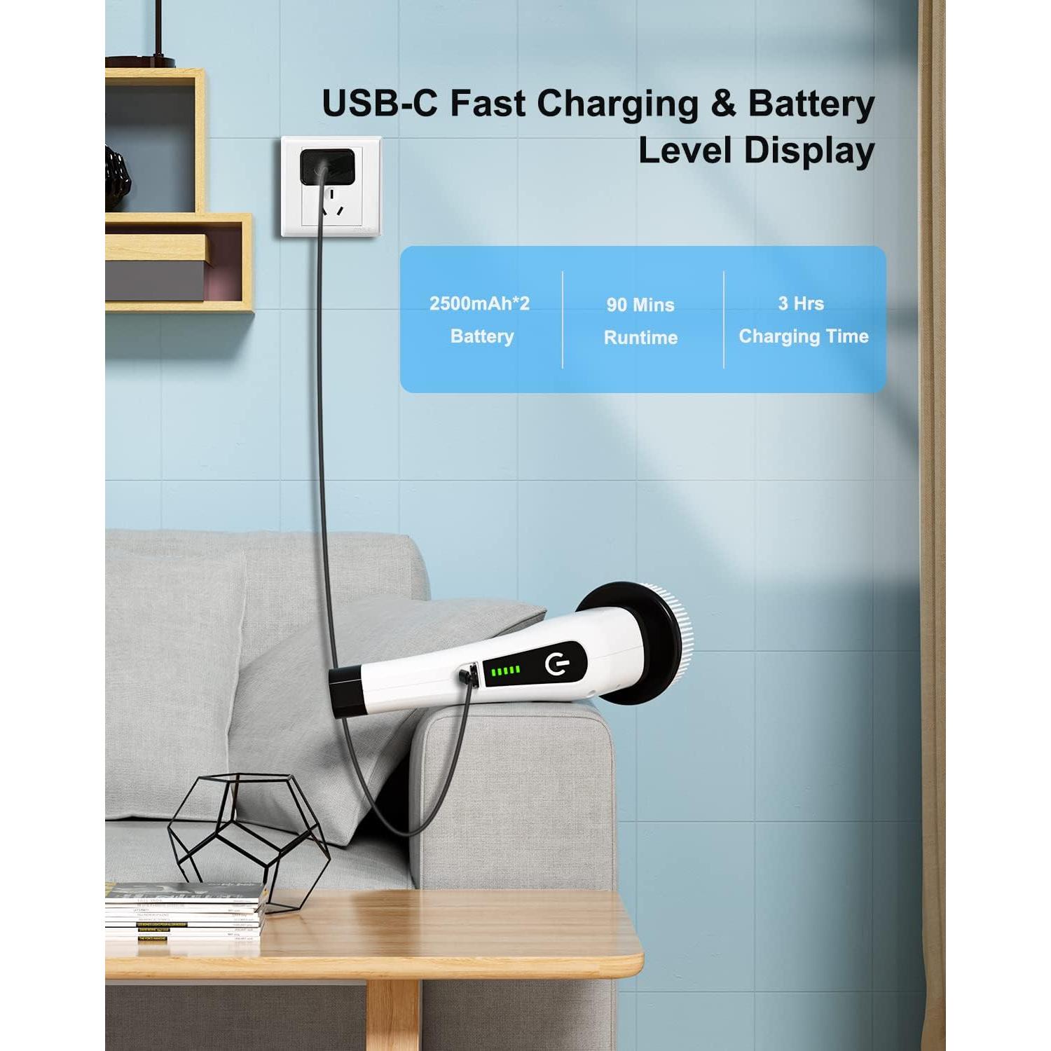 Cepillo Eléctrico Giratorio Leebein ANS-8050 con 8 Cabezas