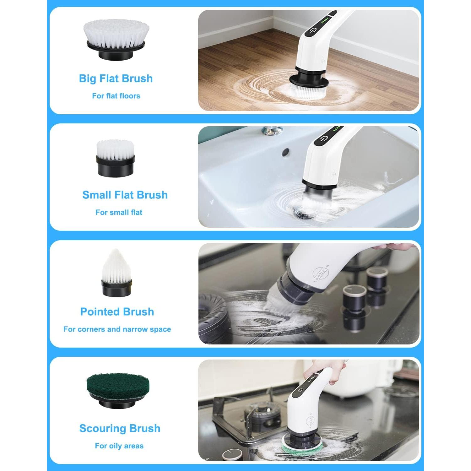 Cepillo Eléctrico Giratorio Leebein ANS-8050 con 8 Cabezas