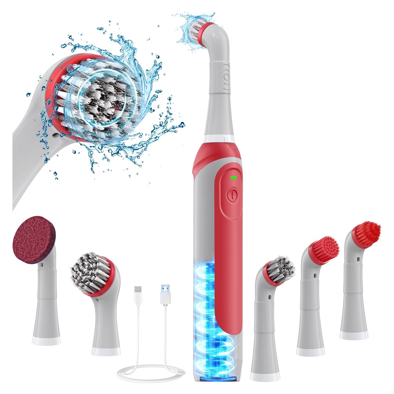 Cepillo de Lechada Eléctrico kHelfer Recargable con 5 Cabezas