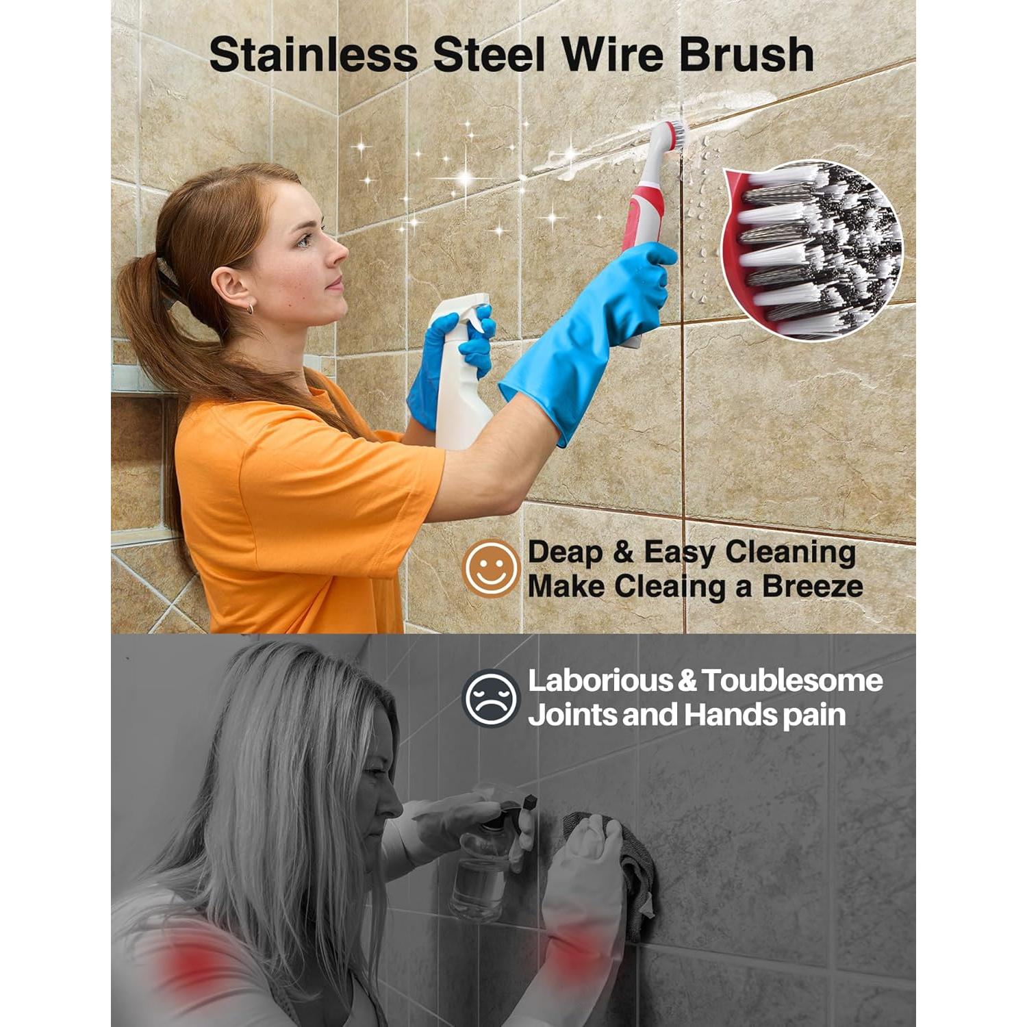 Cepillo de Lechada Eléctrico kHelfer Recargable con 5 Cabezas